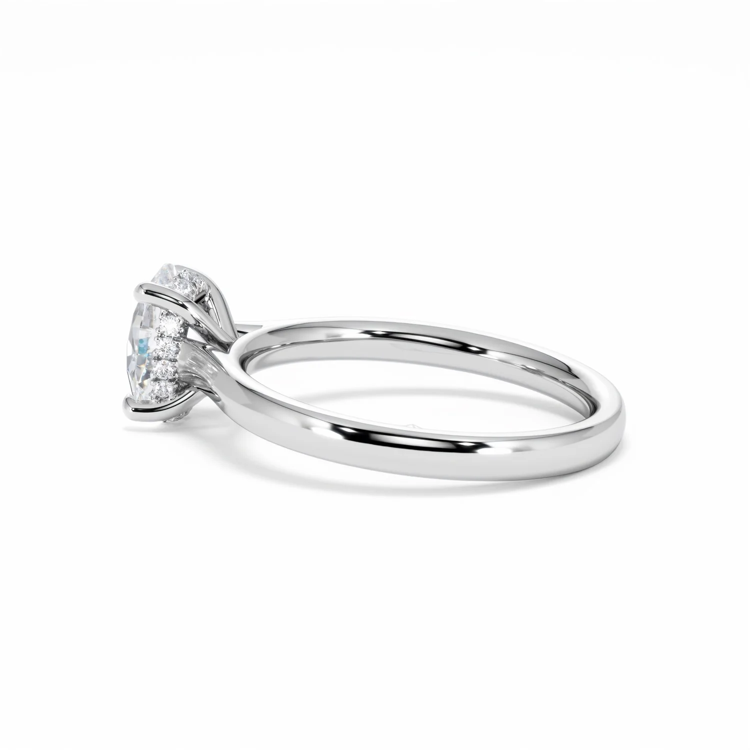 Amora Oval 1.00ct Hidden Halo Diamond Engagement Ring G/VS1 Set in Platinum - Image 66