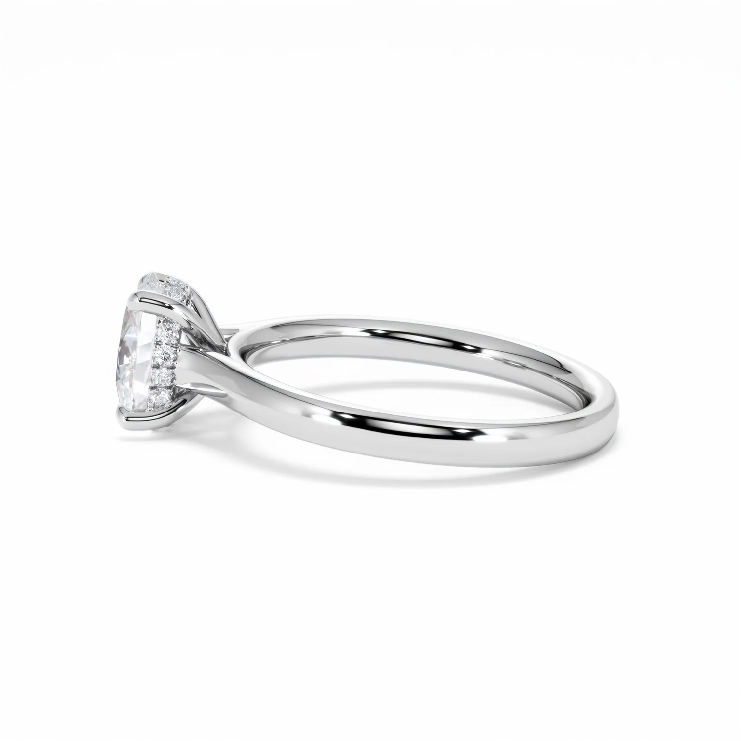 Amora Oval 1.00ct Hidden Halo Diamond Engagement Ring G/VS1 Set in Platinum - Image 69