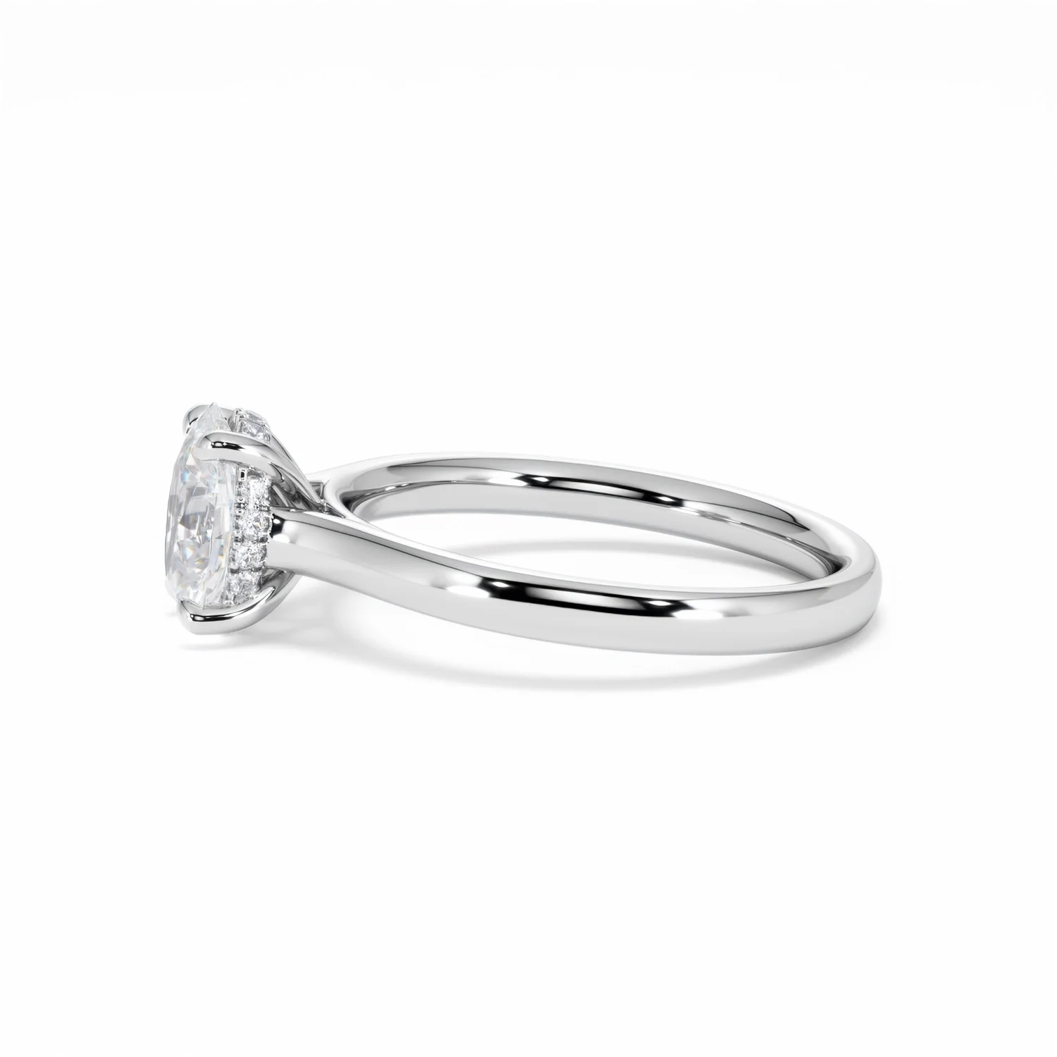 Amora Oval 1.00ct Hidden Halo Diamond Engagement Ring G/VS1 Set in Platinum - Image 72
