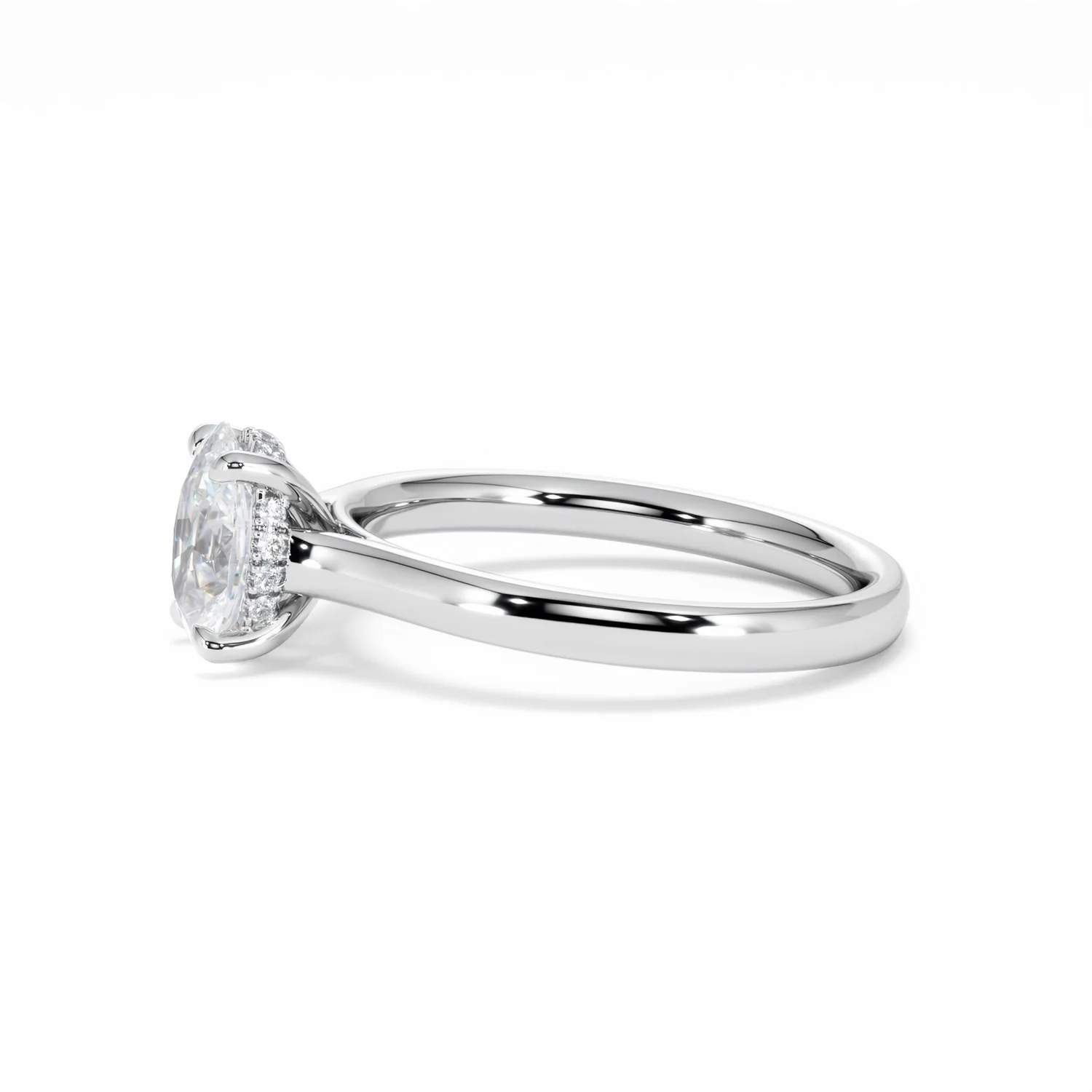 Amora Oval 1.00ct Hidden Halo Diamond Engagement Ring G/VS1 Set in Platinum - Image 73