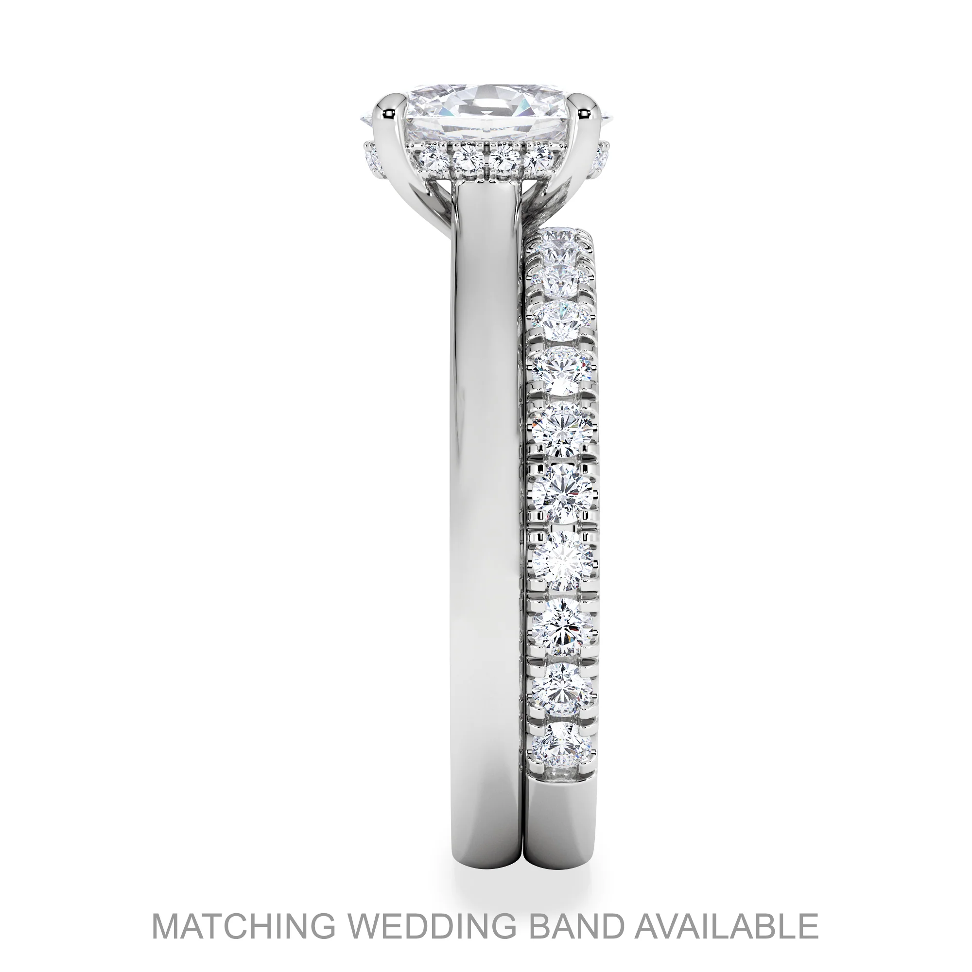 Amora Oval 1.00ct Hidden Halo Diamond Engagement Ring G/VS1 Set in Platinum - Image 8
