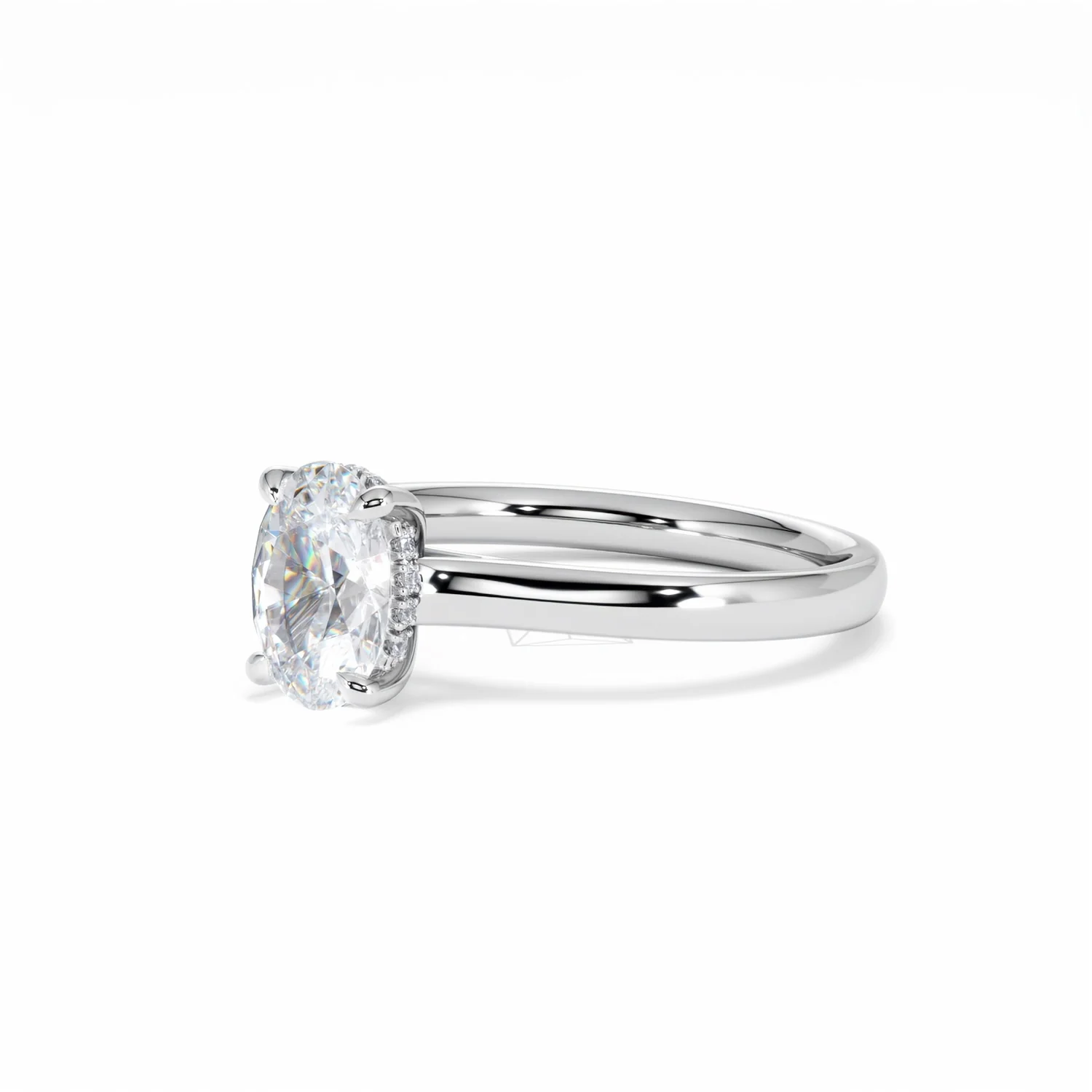 Amora Oval 1.00ct Hidden Halo Diamond Engagement Ring G/VS1 Set in Platinum - Image 81