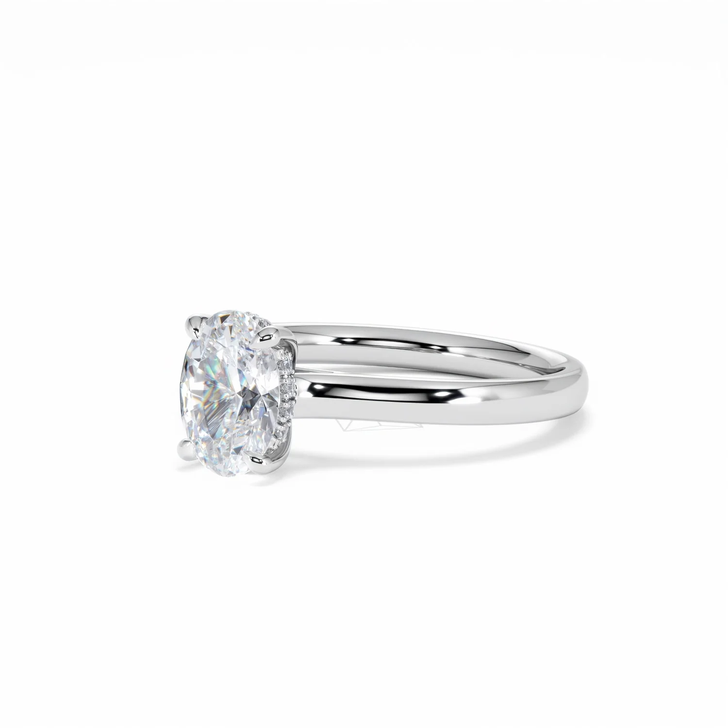 Amora Oval 1.00ct Hidden Halo Diamond Engagement Ring G/VS1 Set in Platinum - Image 82