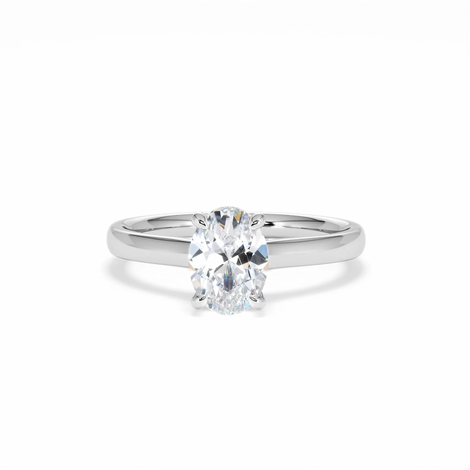 Amora Oval 1.00ct Hidden Halo Diamond Engagement Ring G/VS1 Set in Platinum - Image 89