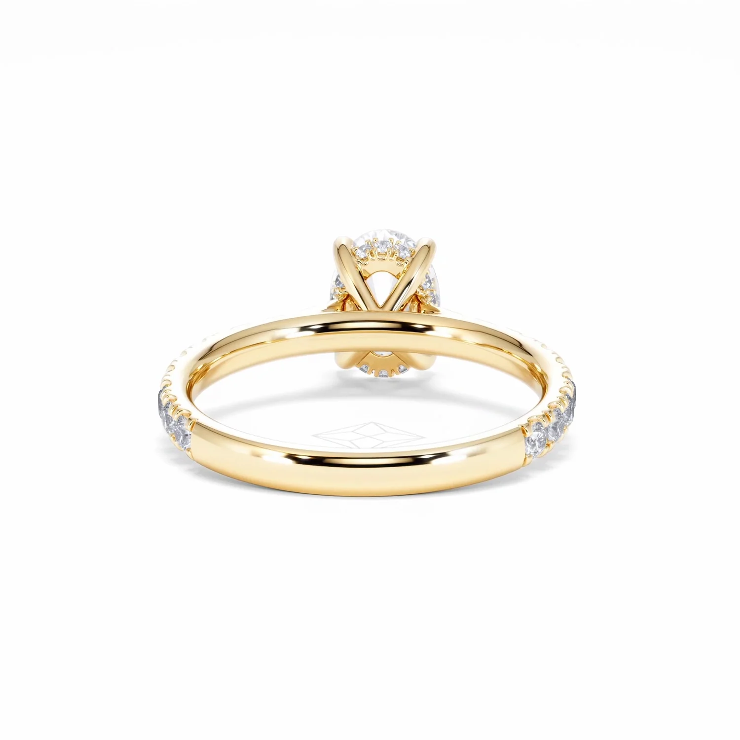 Amora Oval 1.00ct Hidden Halo Diamond Engagement Ring With Side Stones Set in 18K Gold - Image 49