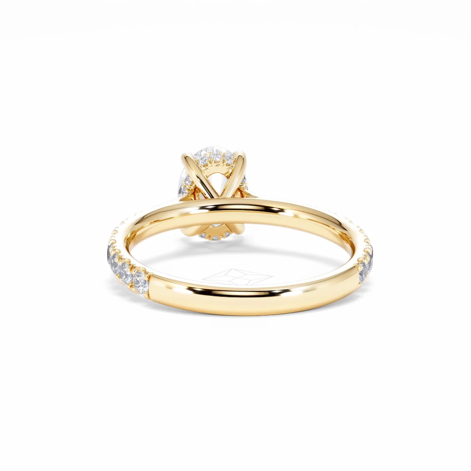 Amora Oval 1.00ct Hidden Halo Diamond Engagement Ring With Side Stones Set in 18K Gold - Image 52