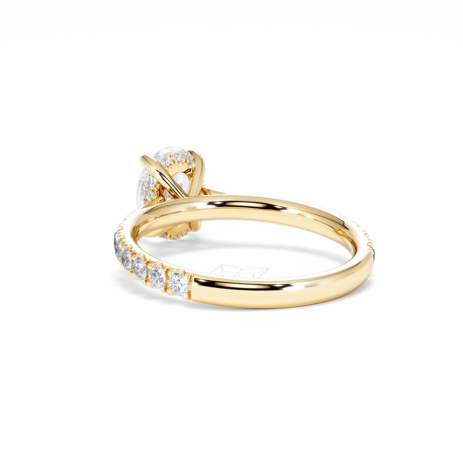 Amora Oval 1.00ct Hidden Halo Diamond Engagement Ring With Side Stones Set in 18K Gold - Image 56