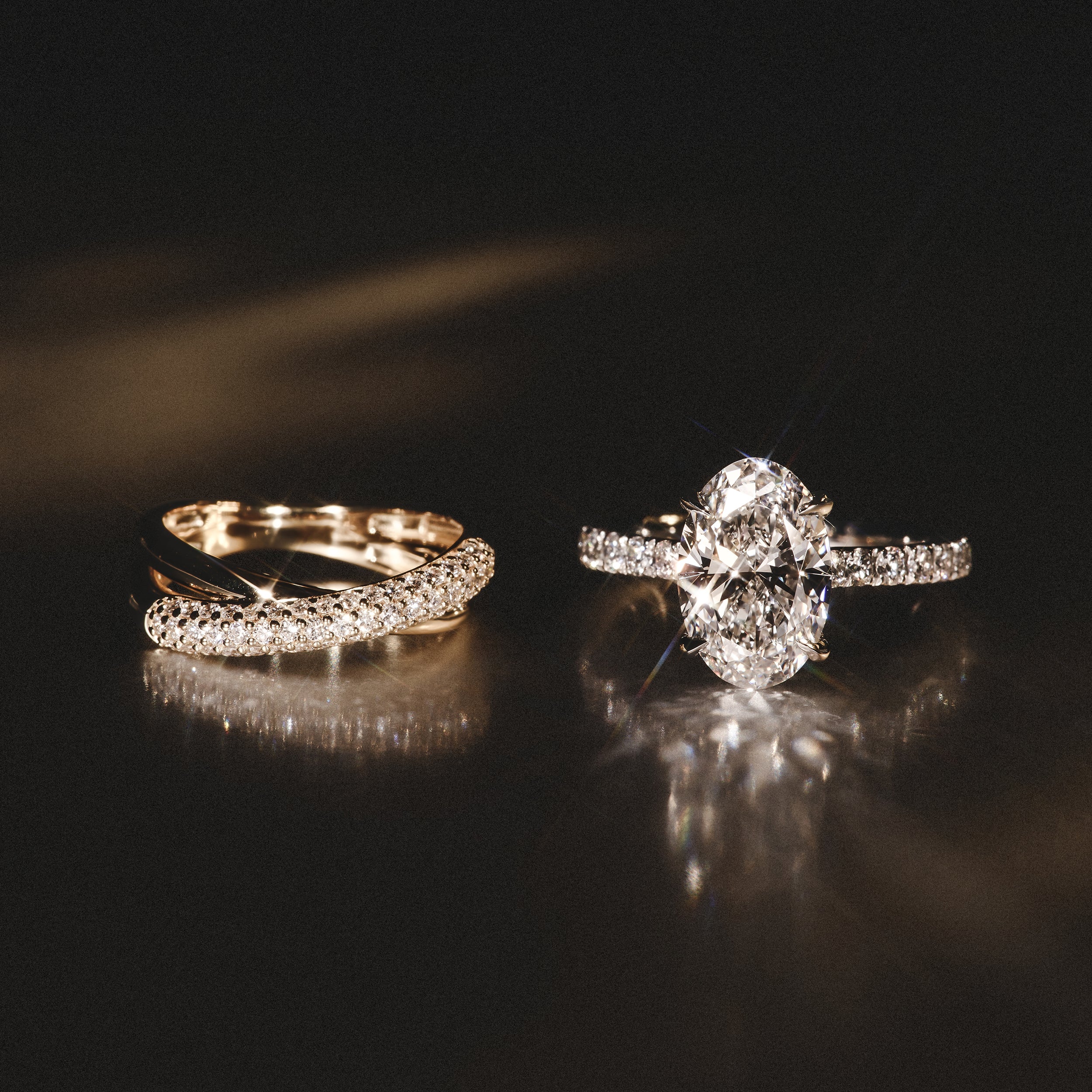 Amora Oval 1.00ct Hidden Halo Diamond Engagement Ring With Side Stones Set in 18K White Gold - Image 8