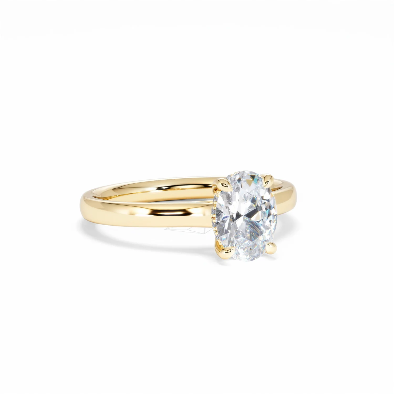Amora Oval 1.00ct Hidden Halo Lab Diamond Engagement Ring F/VS1 Set in 18K Gold - Image 15