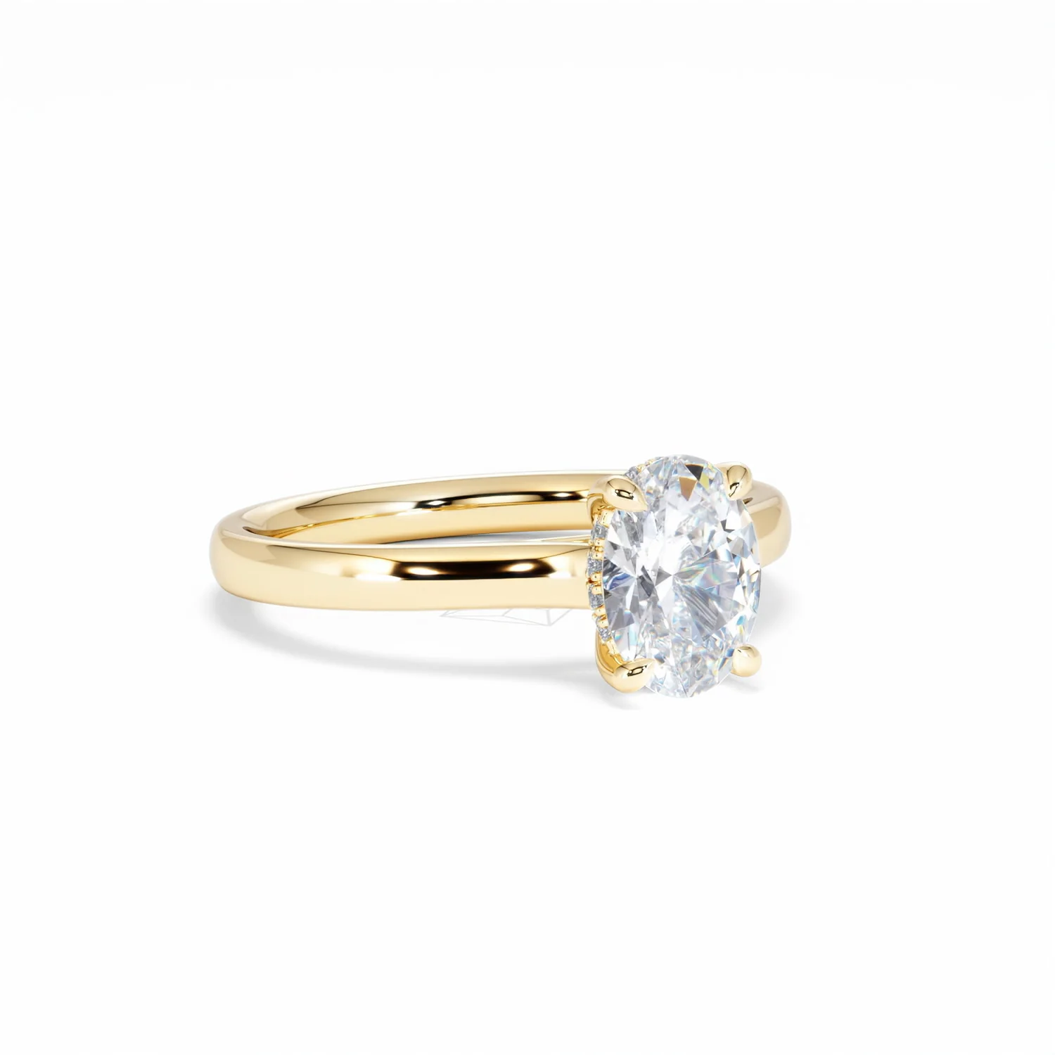 Amora Oval 1.00ct Hidden Halo Lab Diamond Engagement Ring F/VS1 Set in 18K Gold - Image 16