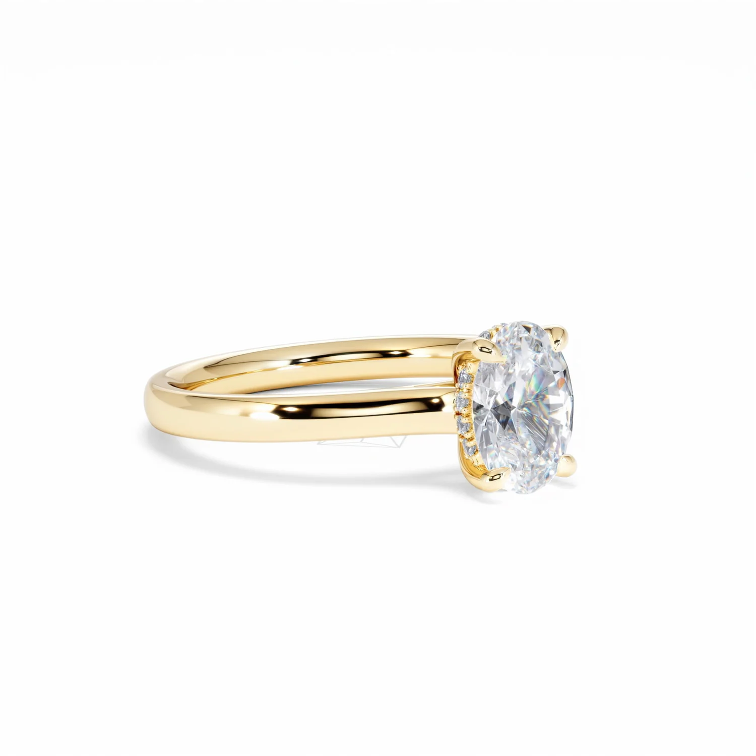 Amora Oval 1.00ct Hidden Halo Lab Diamond Engagement Ring F/VS1 Set in 18K Gold - Image 18