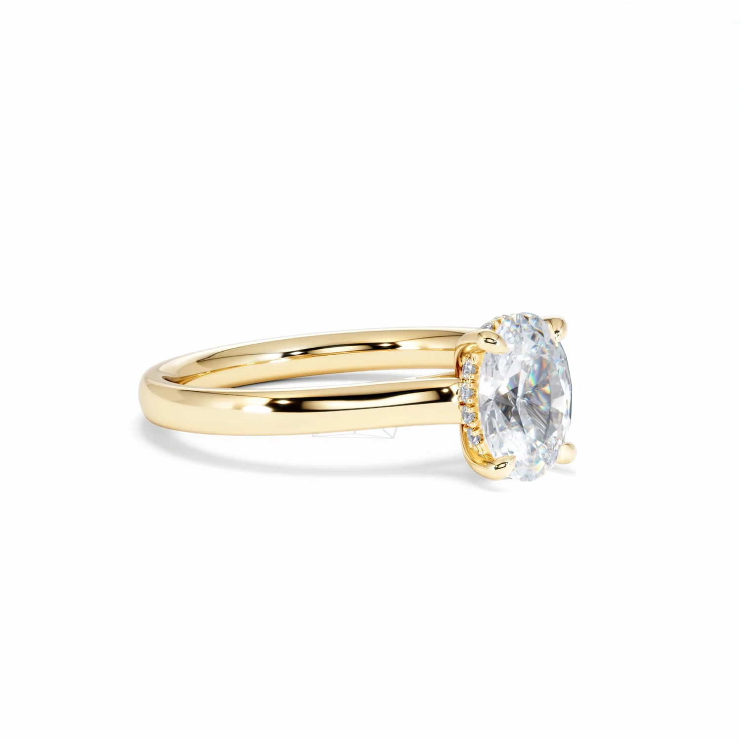 Amora Oval 1.00ct Hidden Halo Lab Diamond Engagement Ring F/VS1 Set in 18K Gold - Image 19