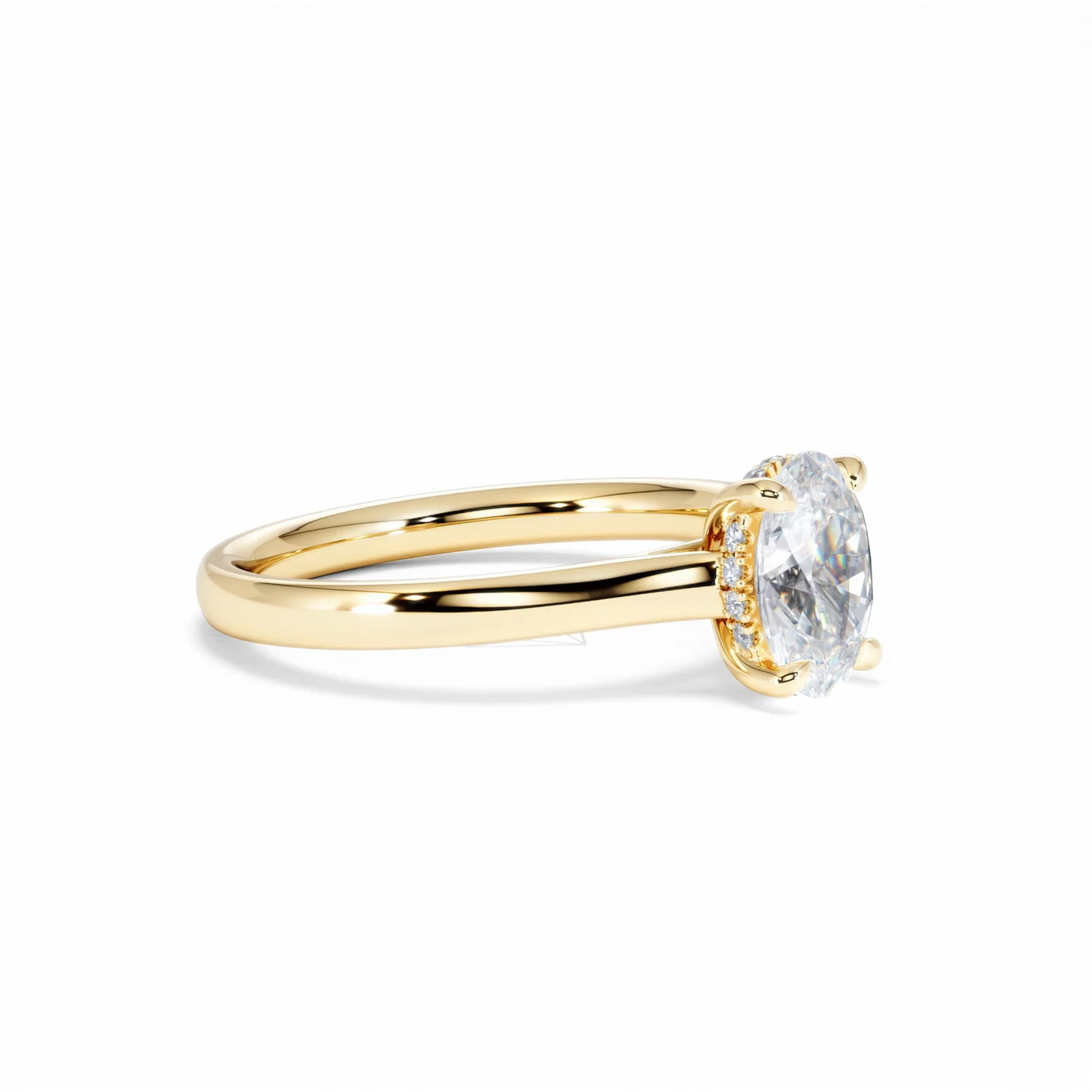Amora Oval 1.00ct Hidden Halo Lab Diamond Engagement Ring F/VS1 Set in 18K Gold - Image 21