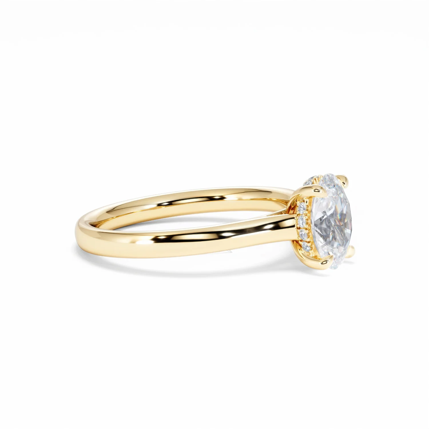 Amora Oval 1.00ct Hidden Halo Lab Diamond Engagement Ring F/VS1 Set in 18K Gold - Image 23