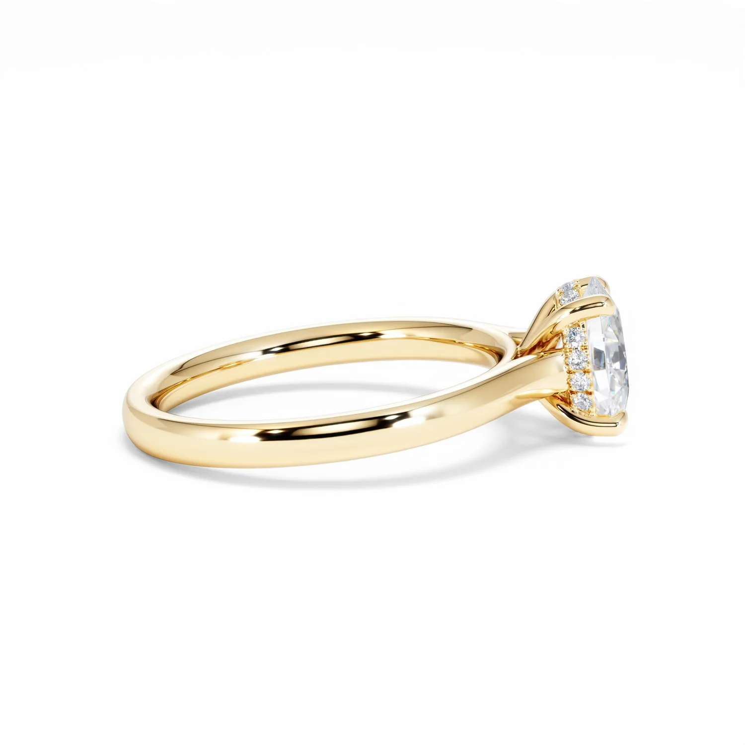Amora Oval 1.00ct Hidden Halo Lab Diamond Engagement Ring F/VS1 Set in 18K Gold - Image 30