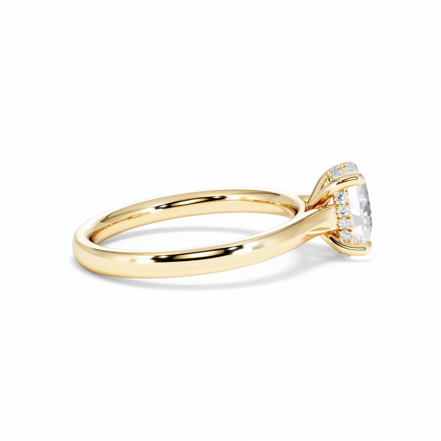 Amora Oval 1.00ct Hidden Halo Lab Diamond Engagement Ring F/VS1 Set in 18K Gold - Image 31