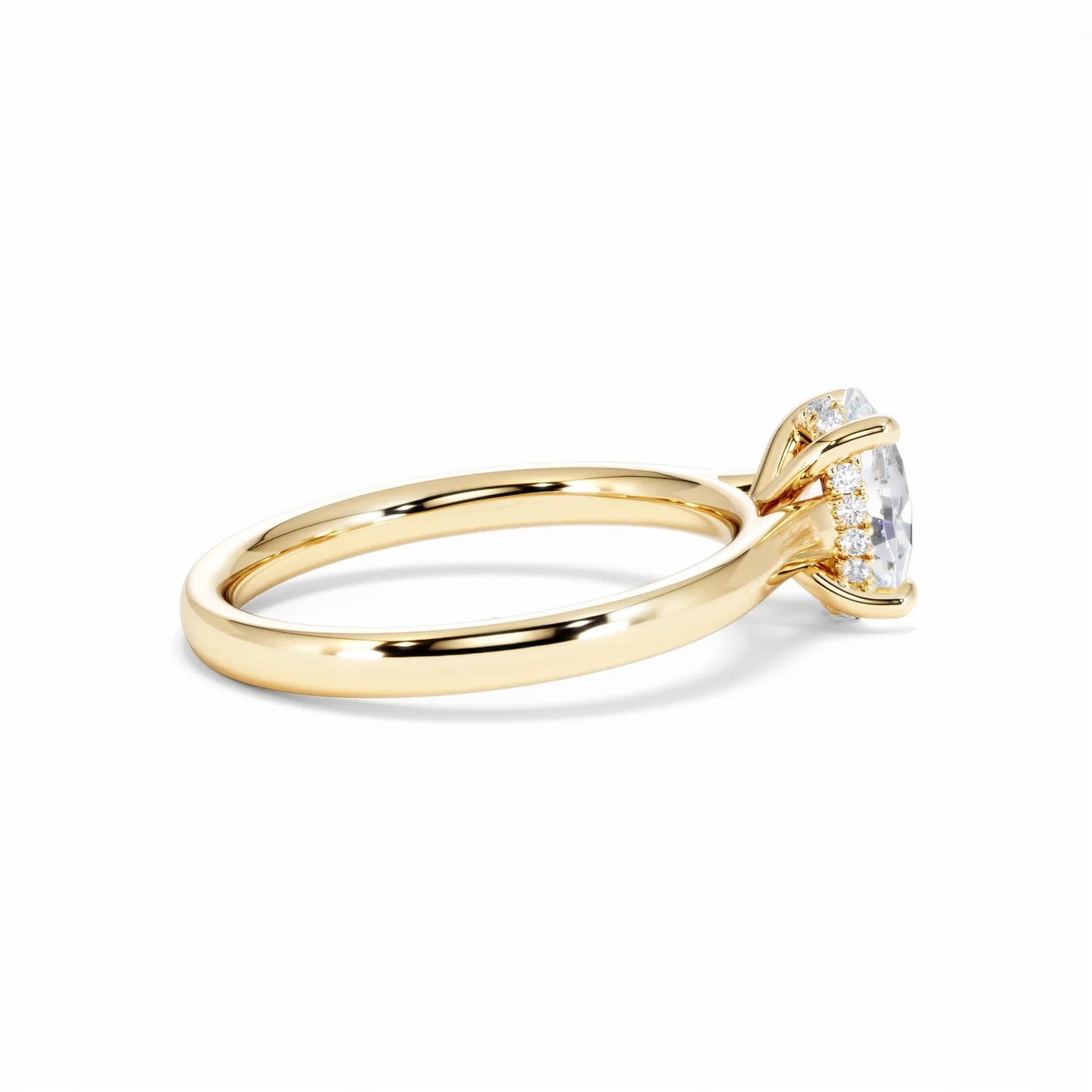 Amora Oval 1.00ct Hidden Halo Lab Diamond Engagement Ring F/VS1 Set in 18K Gold - Image 33