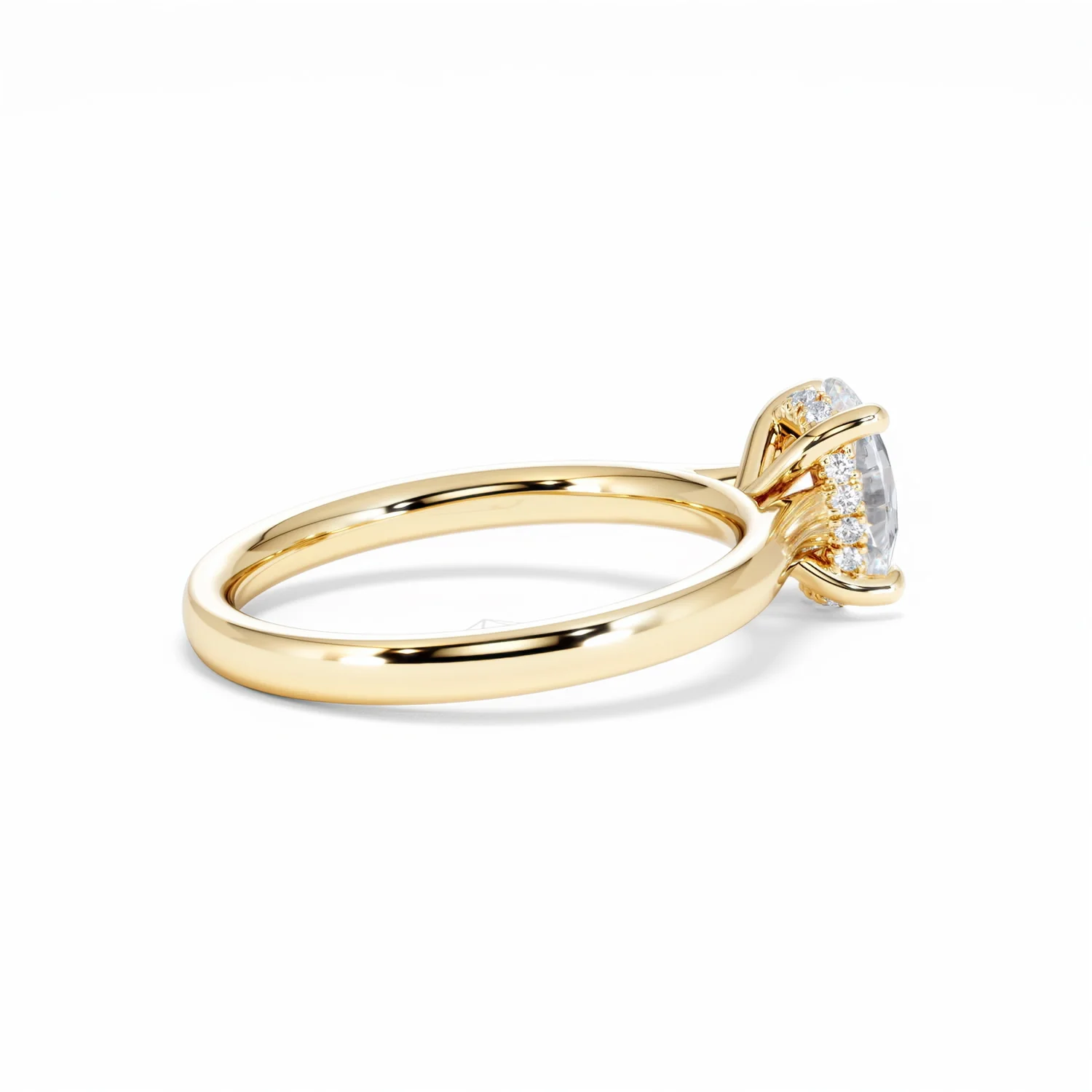 Amora Oval 1.00ct Hidden Halo Lab Diamond Engagement Ring F/VS1 Set in 18K Gold - Image 35