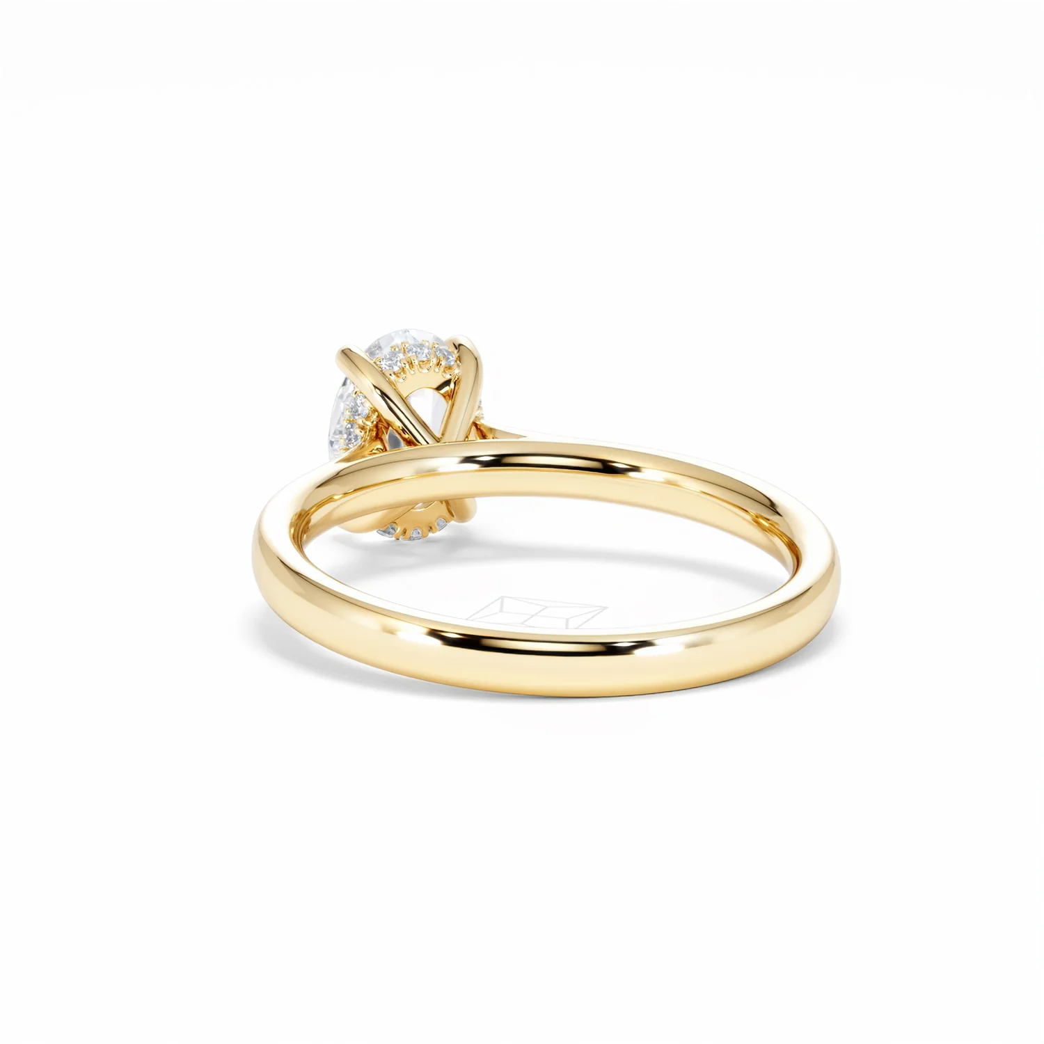 Amora Oval 1.00ct Hidden Halo Lab Diamond Engagement Ring F/VS1 Set in 18K Gold - Image 55