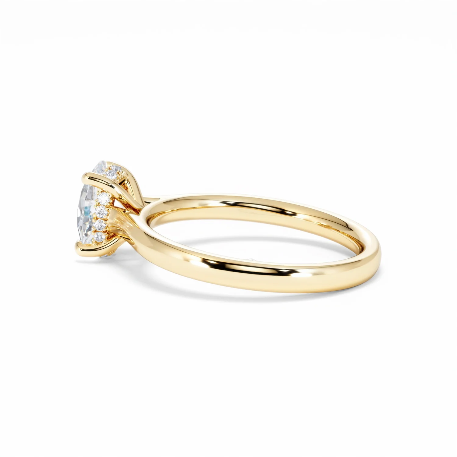Amora Oval 1.00ct Hidden Halo Lab Diamond Engagement Ring F/VS1 Set in 18K Gold - Image 66