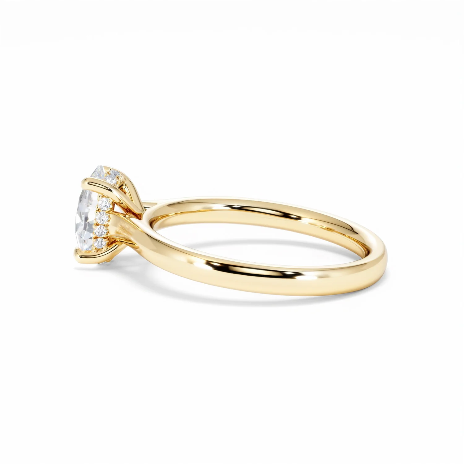 Amora Oval 1.00ct Hidden Halo Lab Diamond Engagement Ring F/VS1 Set in 18K Gold - Image 67
