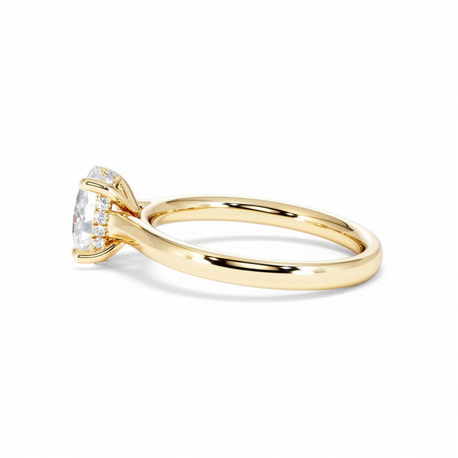 Amora Oval 1.00ct Hidden Halo Lab Diamond Engagement Ring F/VS1 Set in 18K Gold - Image 68