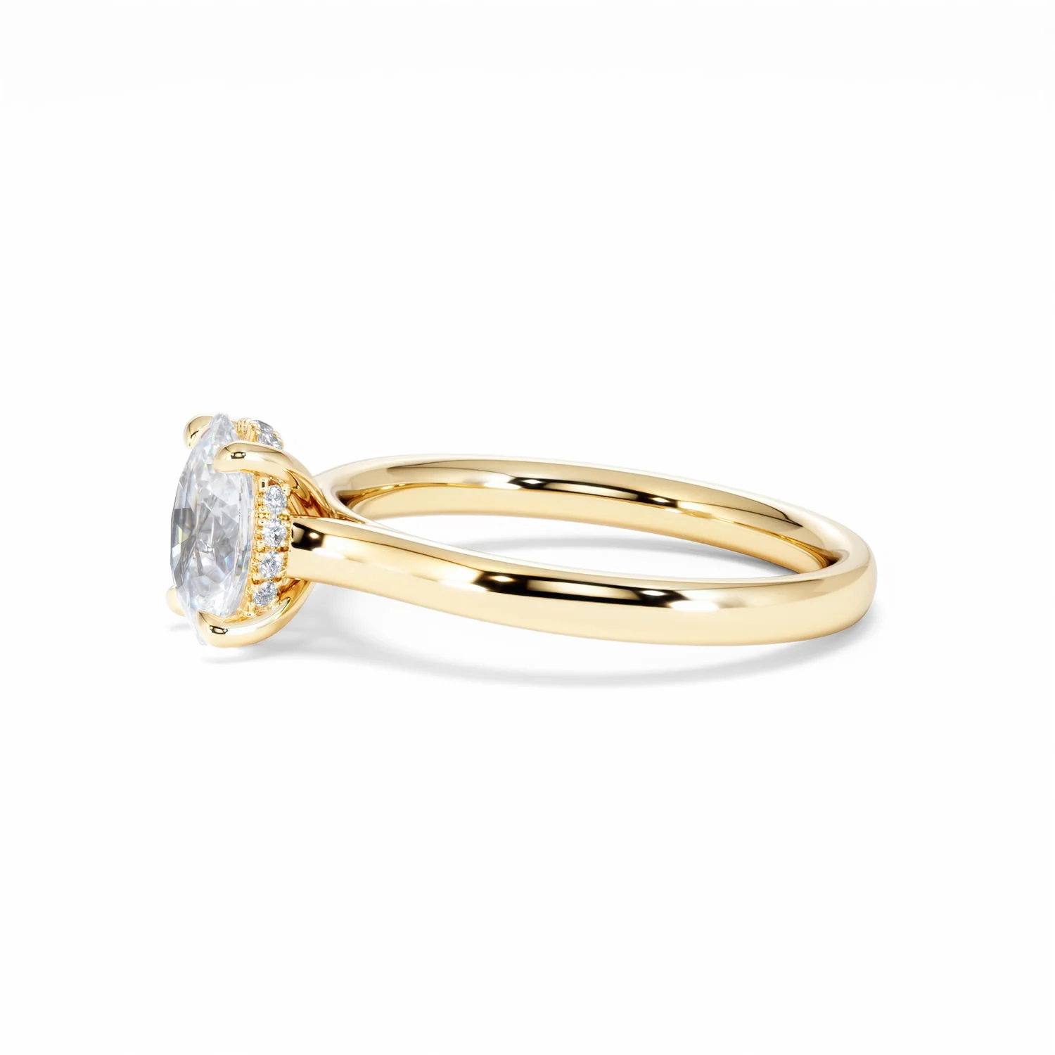 Amora Oval 1.00ct Hidden Halo Lab Diamond Engagement Ring F/VS1 Set in 18K Gold - Image 74