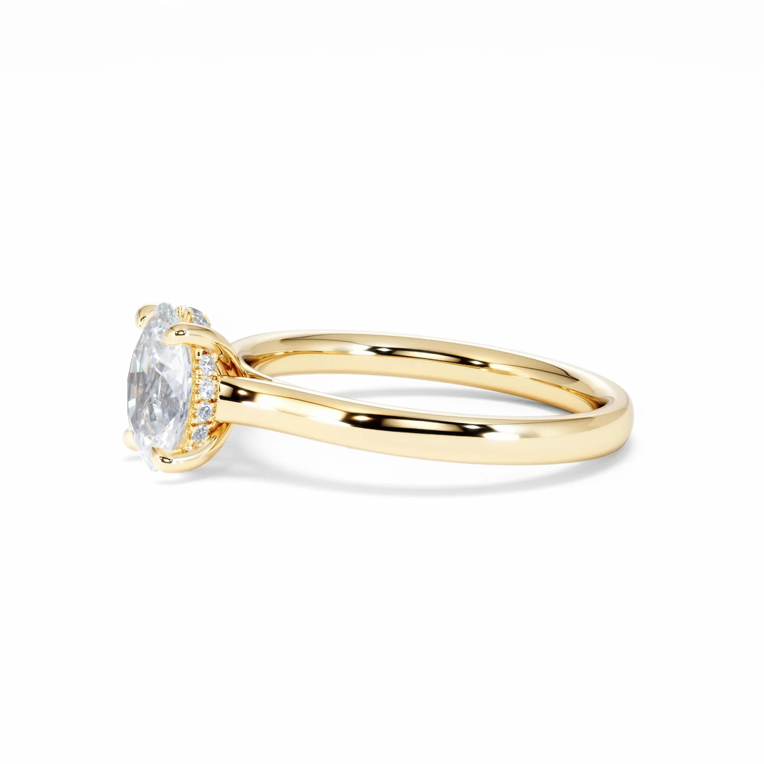Amora Oval 1.00ct Hidden Halo Lab Diamond Engagement Ring F/VS1 Set in 18K Gold - Image 75
