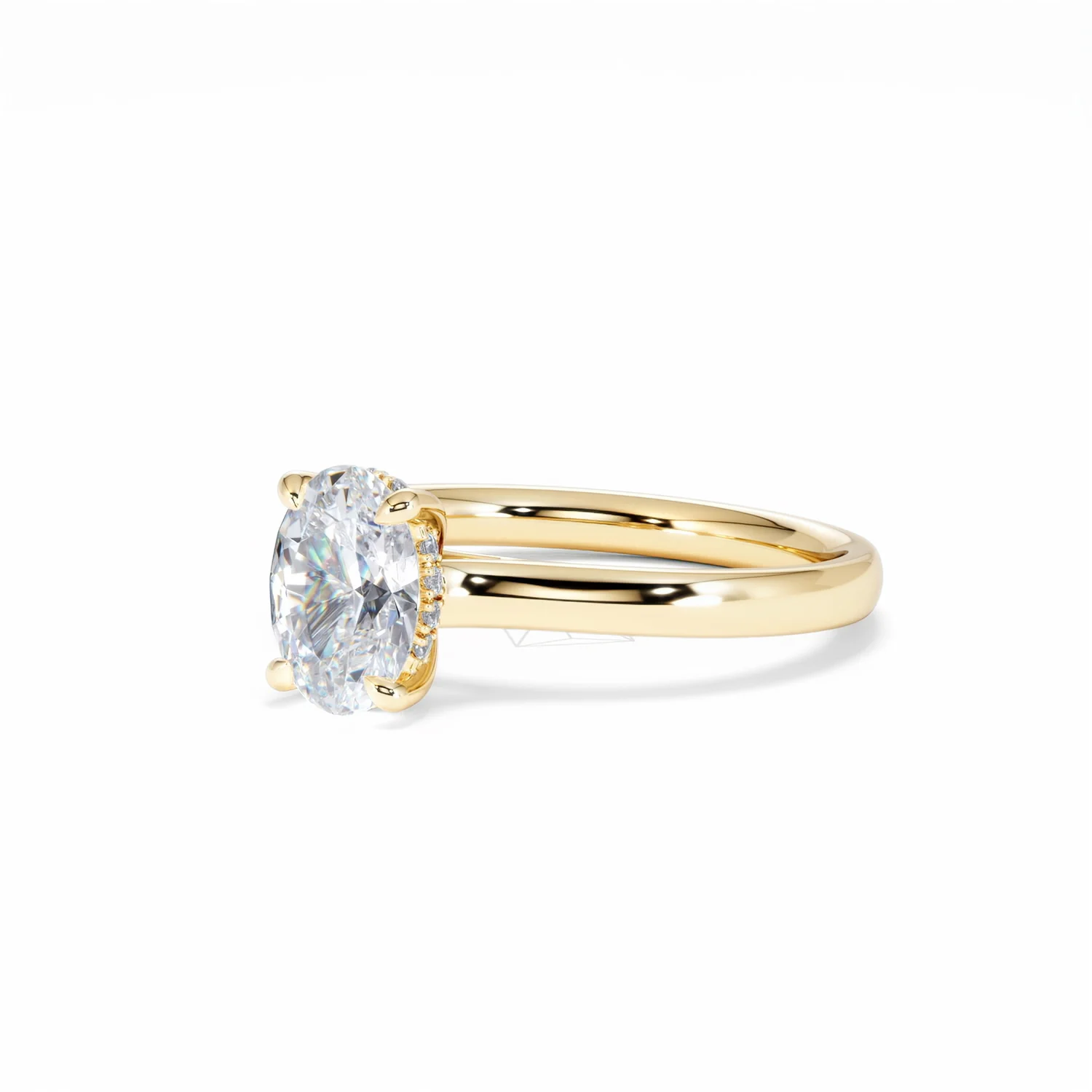 Amora Oval 1.00ct Hidden Halo Lab Diamond Engagement Ring F/VS1 Set in 18K Gold - Image 82