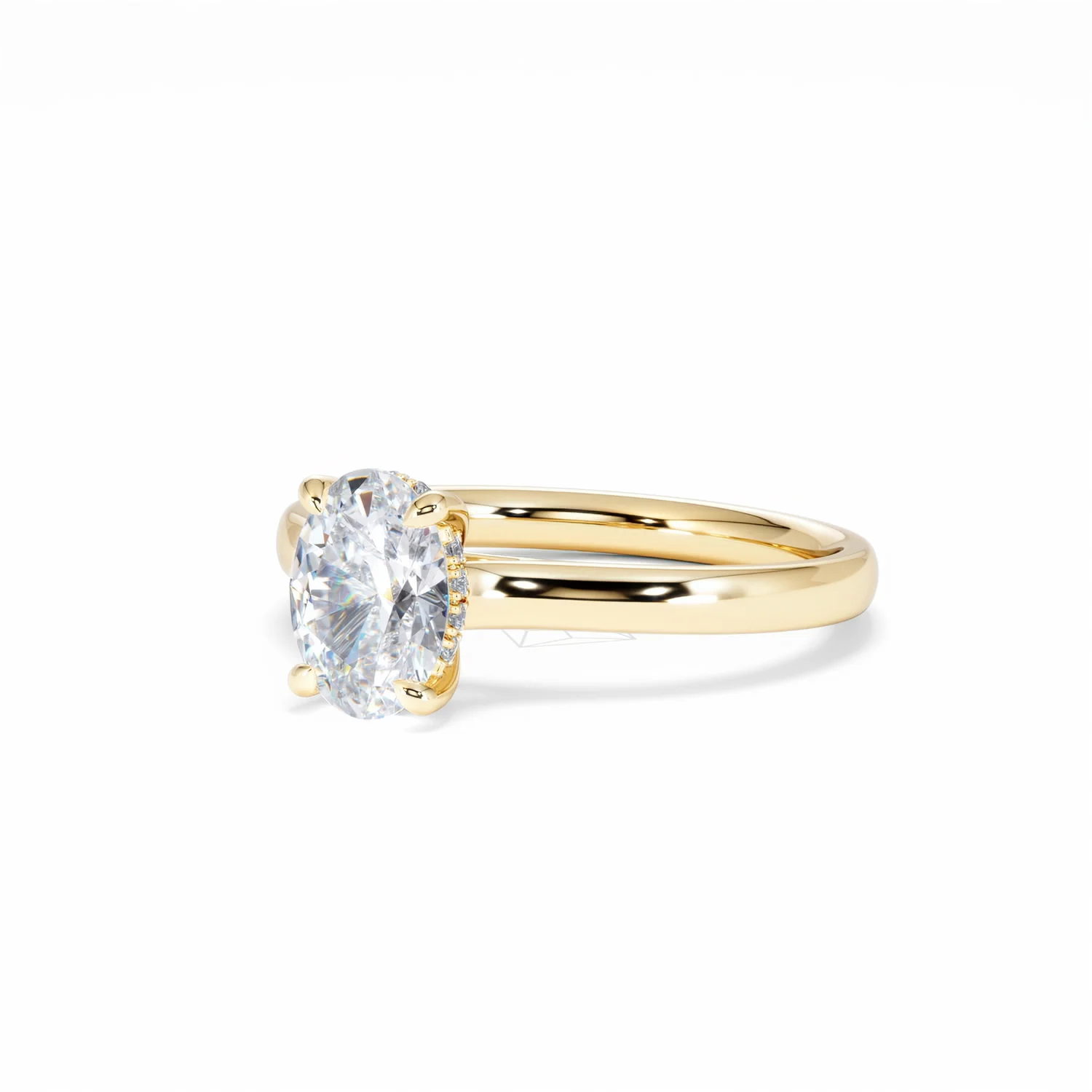 Amora Oval 1.00ct Hidden Halo Lab Diamond Engagement Ring F/VS1 Set in 18K Gold - Image 83