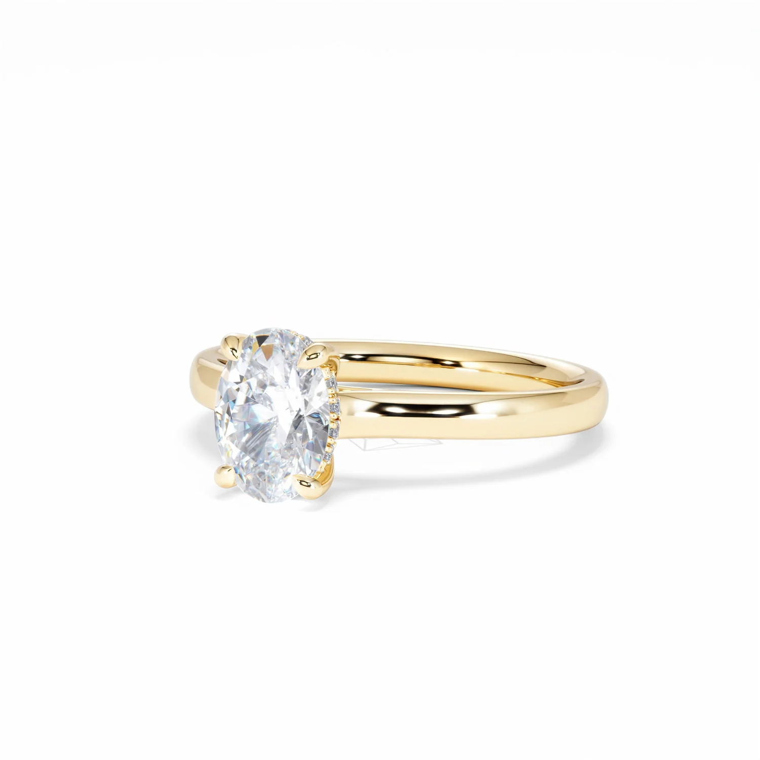 Amora Oval 1.00ct Hidden Halo Lab Diamond Engagement Ring F/VS1 Set in 18K Gold - Image 84