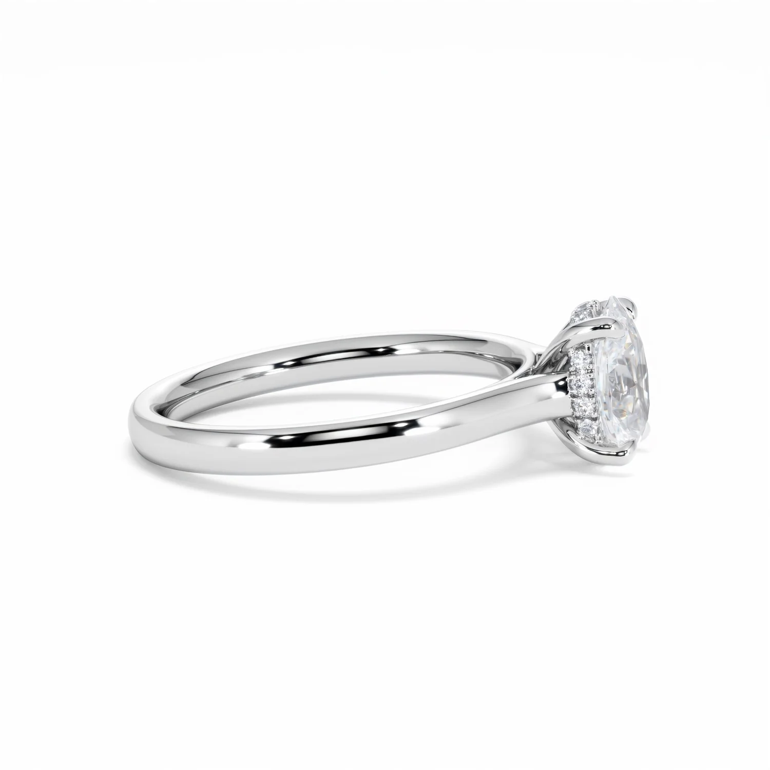 Amora Oval 1.00ct Hidden Halo Lab Diamond Engagement Ring F/VS1 Set in 18K White Gold - Image 27