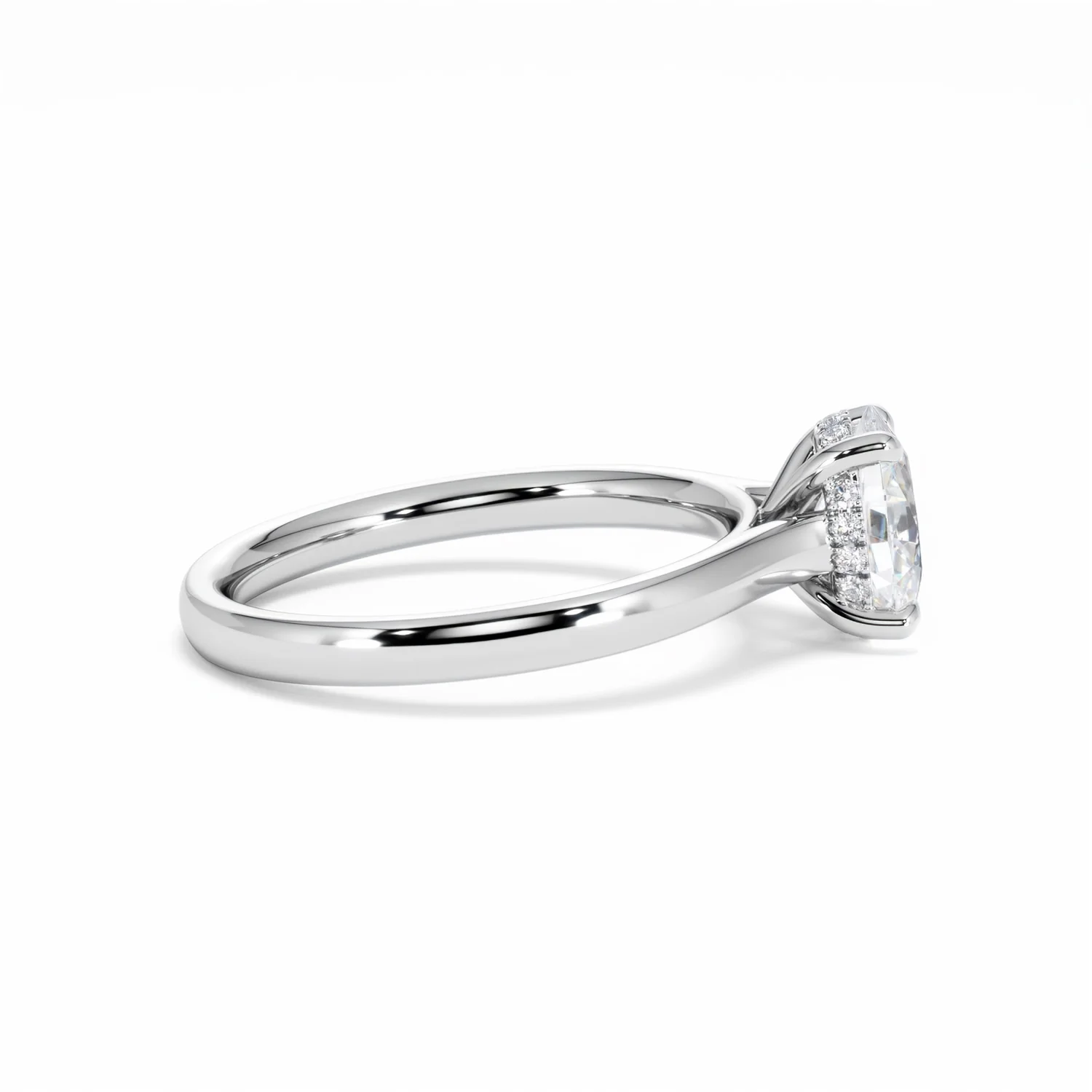 Amora Oval 1.00ct Hidden Halo Lab Diamond Engagement Ring F/VS1 Set in 18K White Gold - Image 30