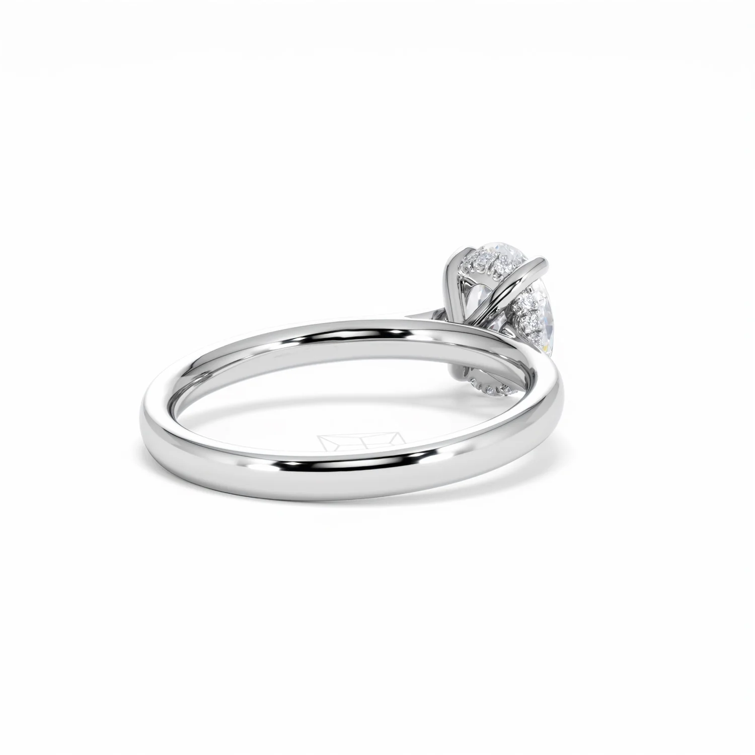 Amora Oval 1.00ct Hidden Halo Lab Diamond Engagement Ring F/VS1 Set in 18K White Gold - Image 42