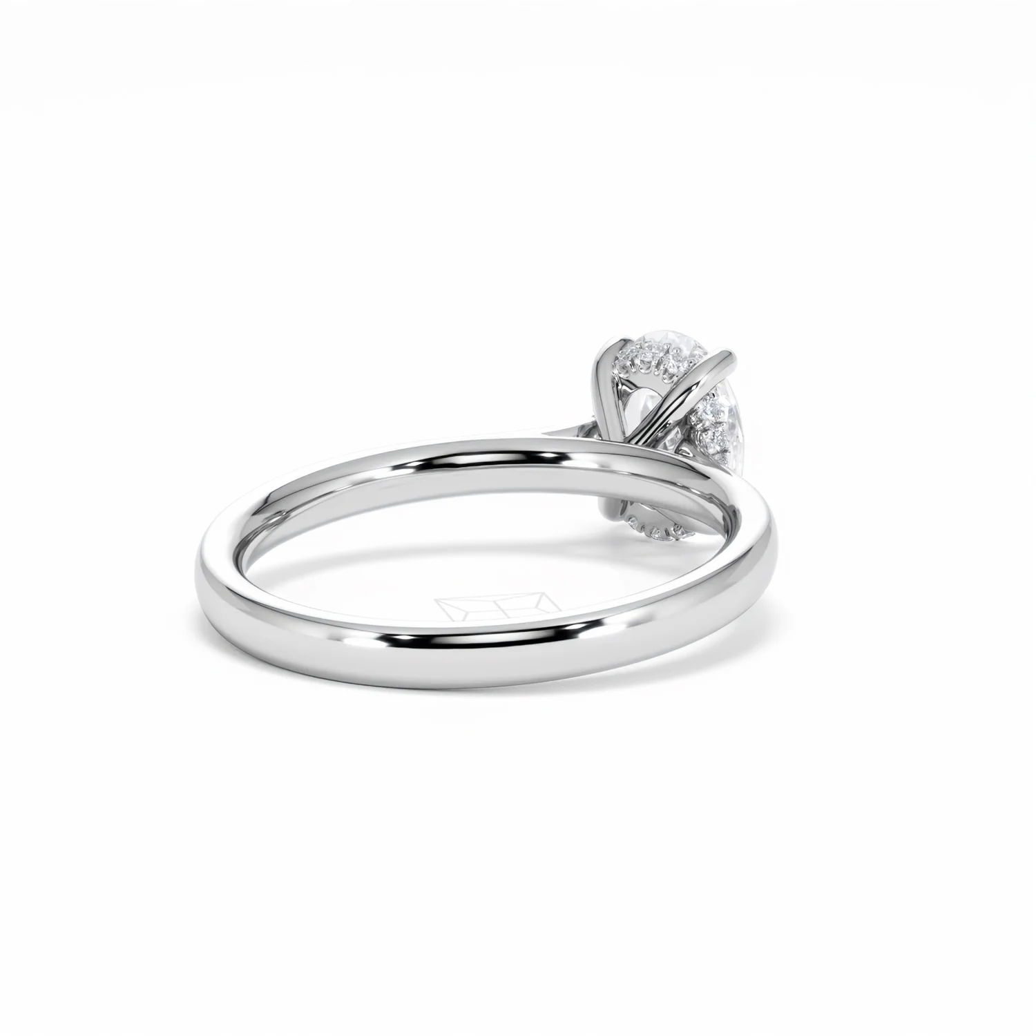 Amora Oval 1.00ct Hidden Halo Lab Diamond Engagement Ring F/VS1 Set in 18K White Gold - Image 43