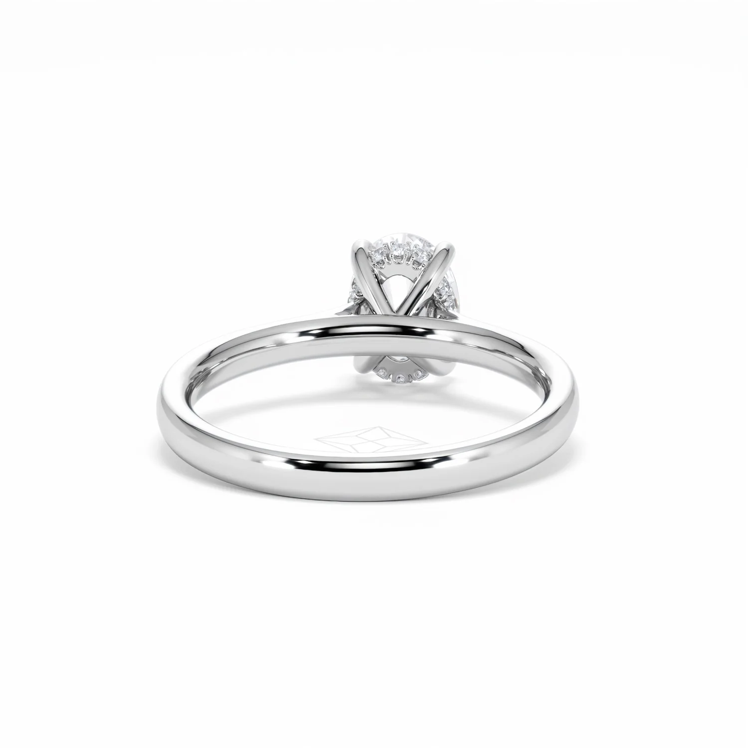 Amora Oval 1.00ct Hidden Halo Lab Diamond Engagement Ring F/VS1 Set in 18K White Gold - Image 48