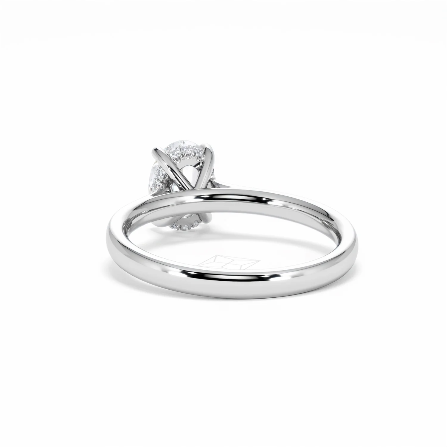 Amora Oval 1.00ct Hidden Halo Lab Diamond Engagement Ring F/VS1 Set in 18K White Gold - Image 54