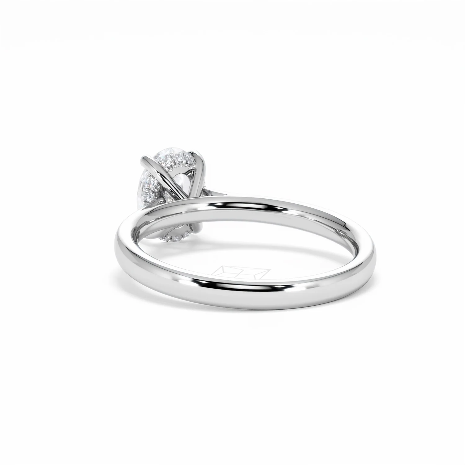 Amora Oval 1.00ct Hidden Halo Lab Diamond Engagement Ring F/VS1 Set in 18K White Gold - Image 56