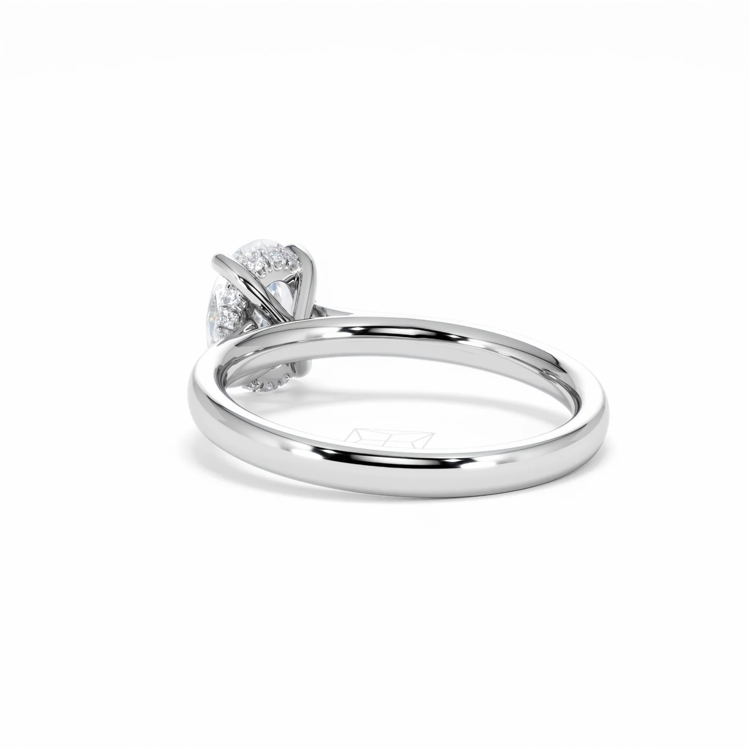 Amora Oval 1.00ct Hidden Halo Lab Diamond Engagement Ring F/VS1 Set in 18K White Gold - Image 57