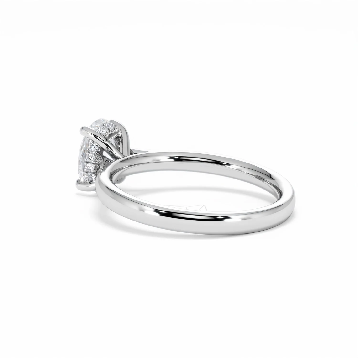Amora Oval 1.00ct Hidden Halo Lab Diamond Engagement Ring F/VS1 Set in 18K White Gold - Image 61