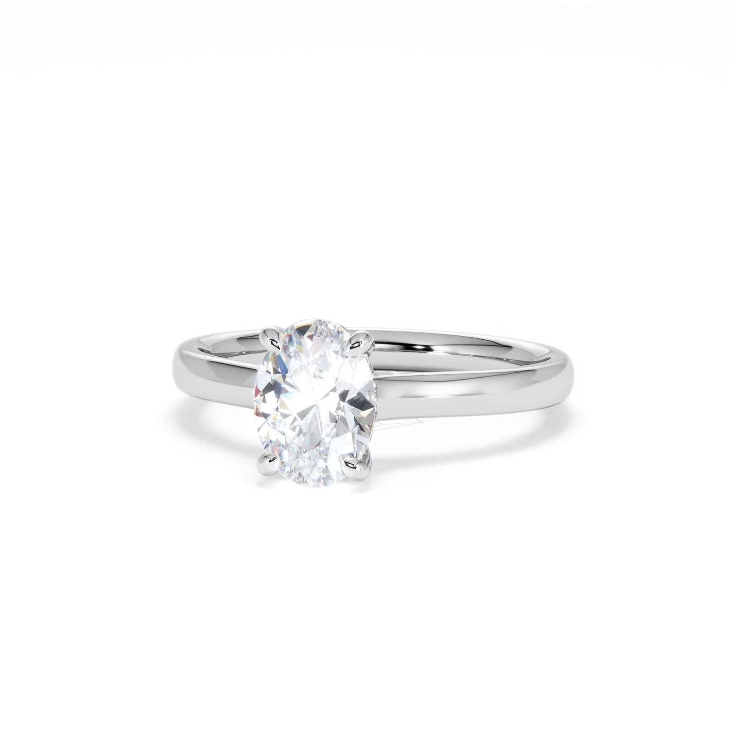 Amora Oval 1.00ct Hidden Halo Lab Diamond Engagement Ring F/VS1 Set in 18K White Gold - Image 87