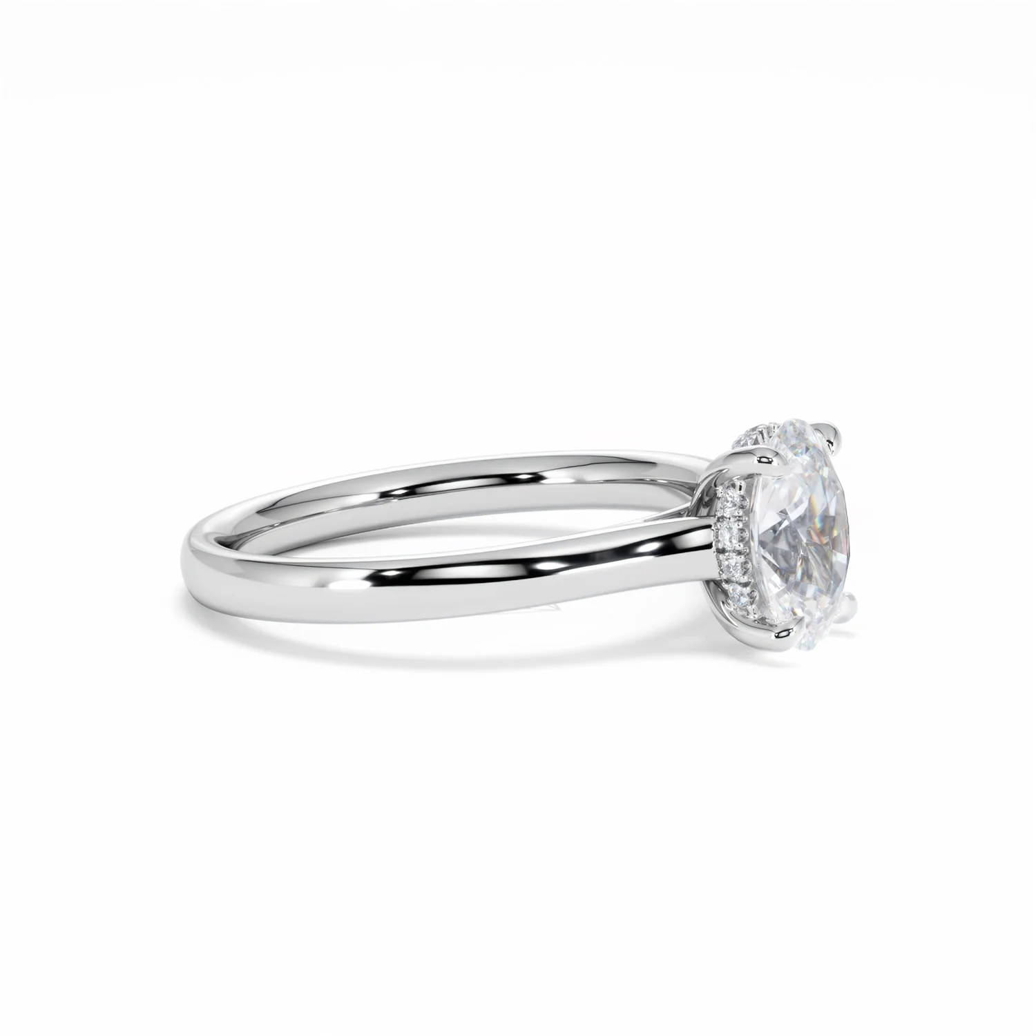 Amora Oval 1.00ct Hidden Halo Lab Diamond Engagement Ring F/VS1 Set in Platinum - Image 23