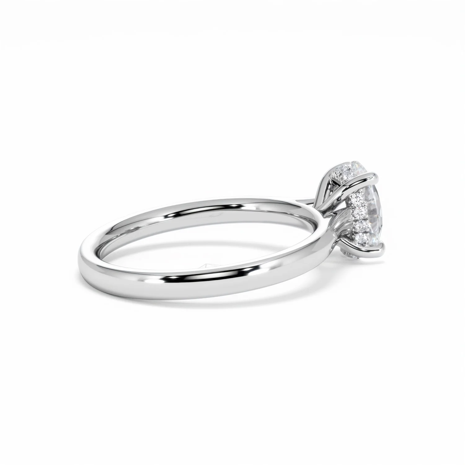 Amora Oval 1.00ct Hidden Halo Lab Diamond Engagement Ring F/VS1 Set in Platinum - Image 35