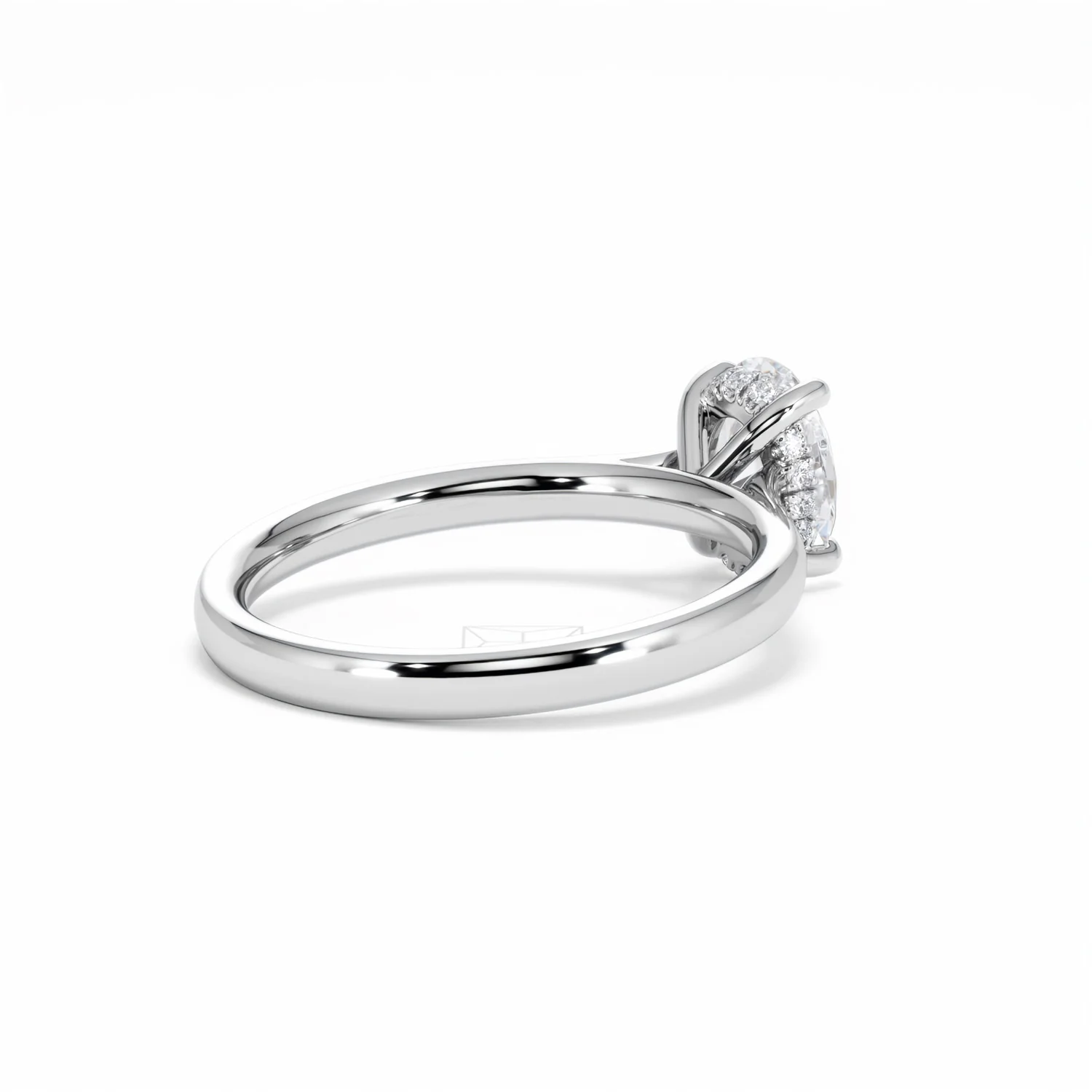 Amora Oval 1.00ct Hidden Halo Lab Diamond Engagement Ring F/VS1 Set in Platinum - Image 40