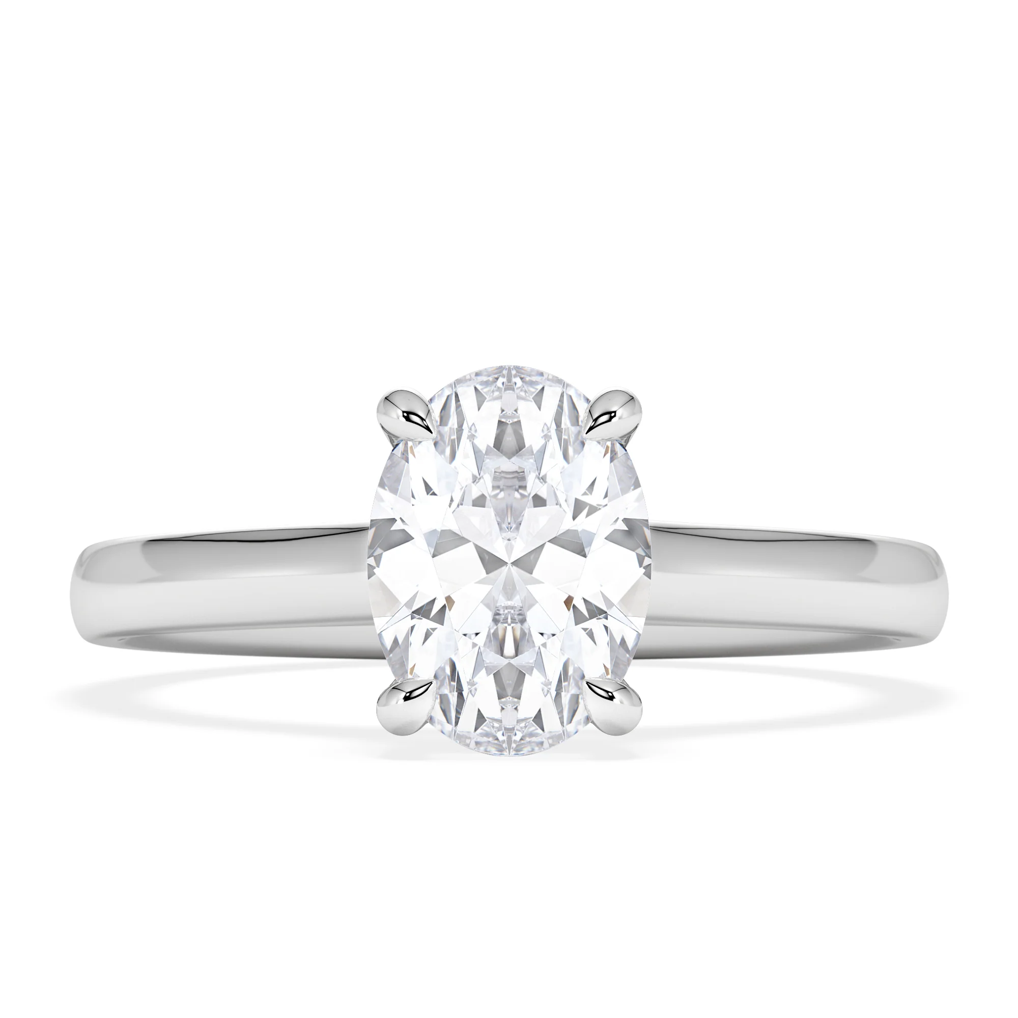 Amora Oval 1.00ct Hidden Halo Lab Diamond Engagement Ring F/VS1 Set in Platinum - Image 7