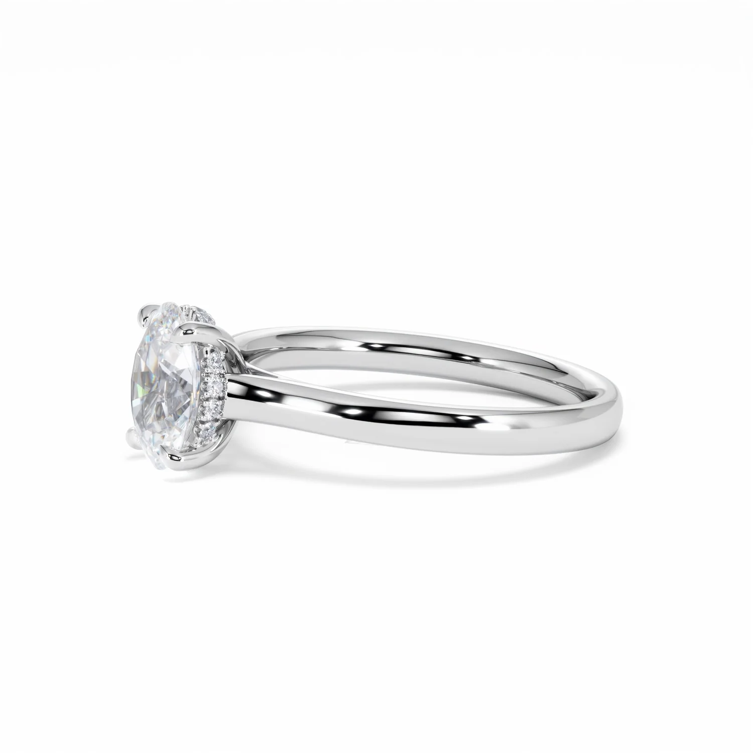 Amora Oval 1.00ct Hidden Halo Lab Diamond Engagement Ring F/VS1 Set in Platinum - Image 76