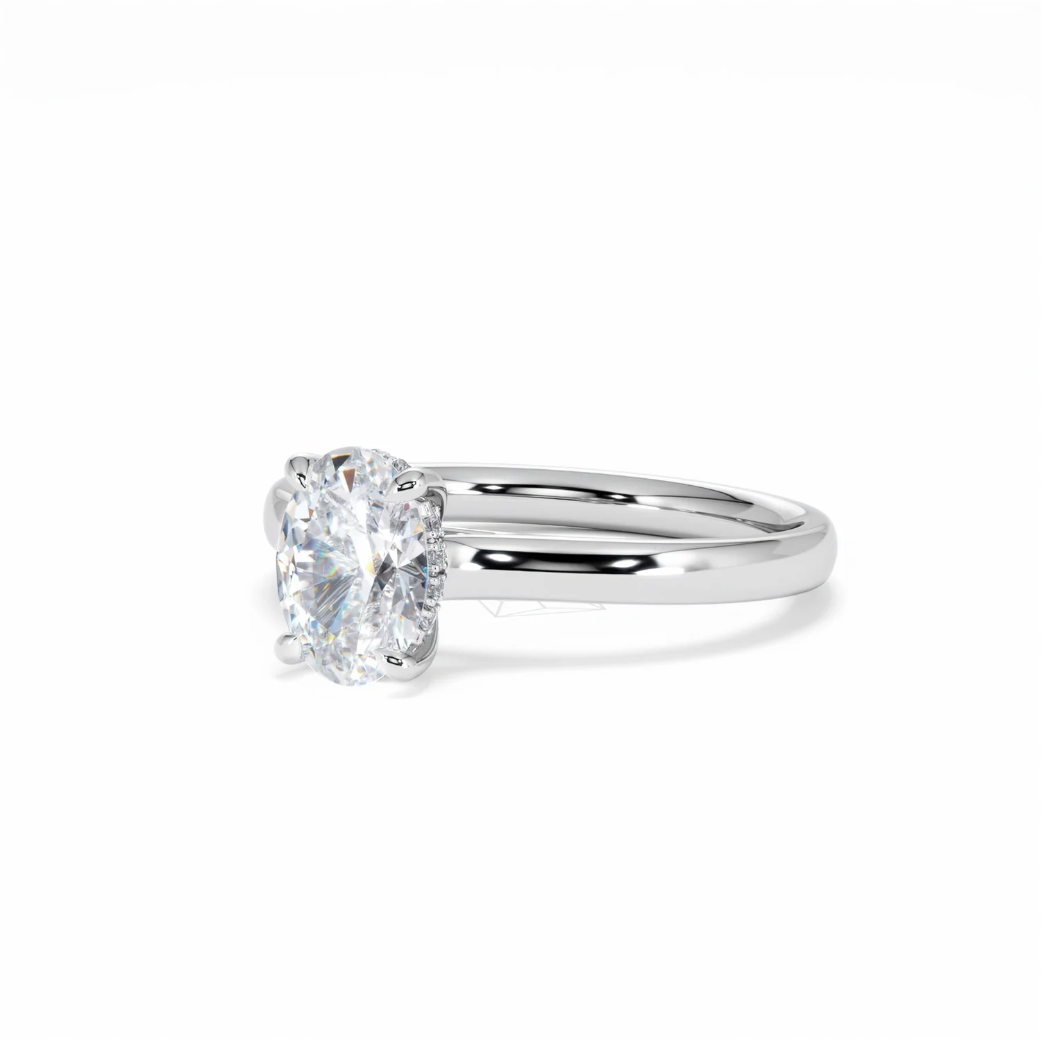 Amora Oval 1.00ct Hidden Halo Lab Diamond Engagement Ring F/VS1 Set in Platinum - Image 83