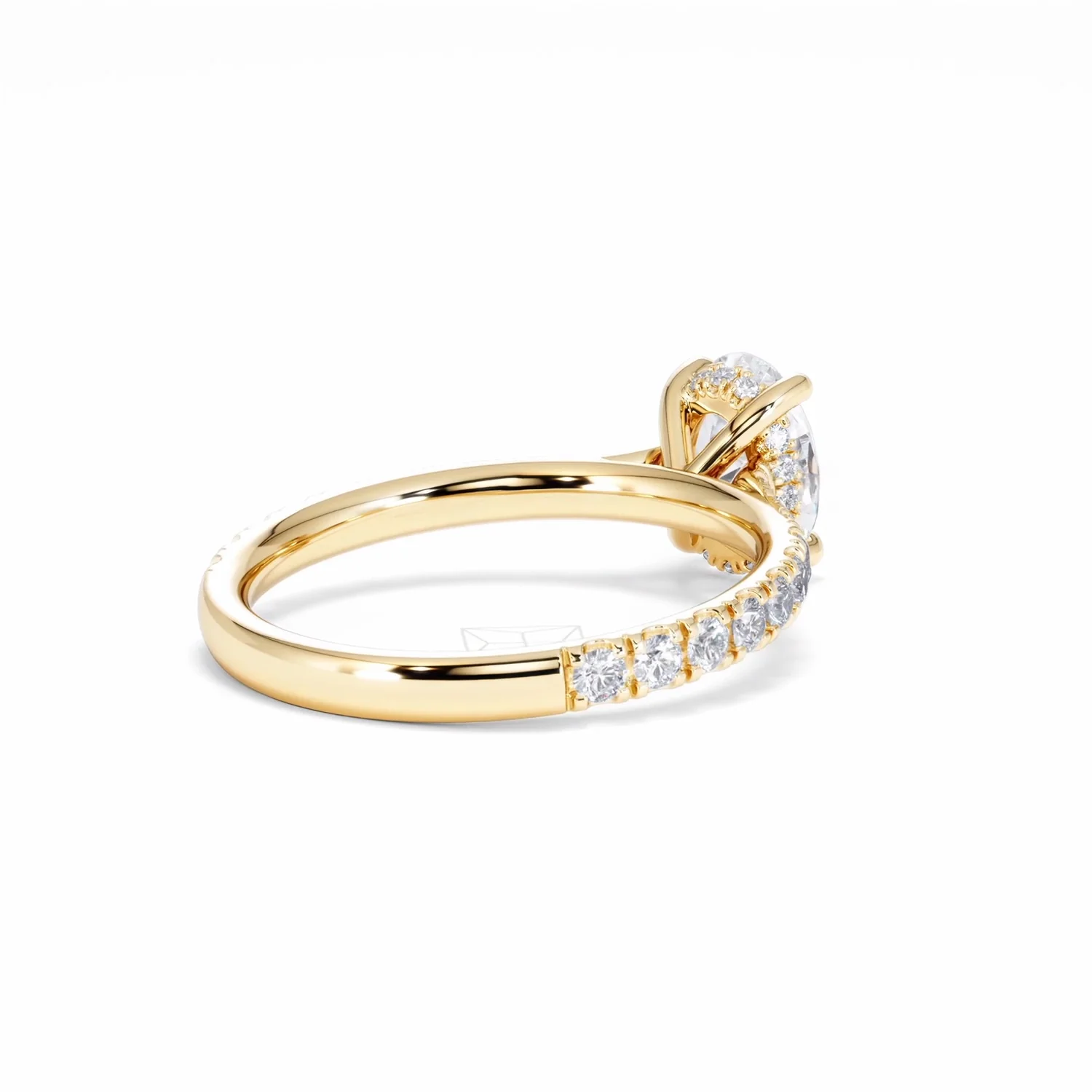 Amora Oval 1.00ct Hidden Halo Lab Diamond Engagement Ring With Side Stones Set in 18K Gold - Image 41