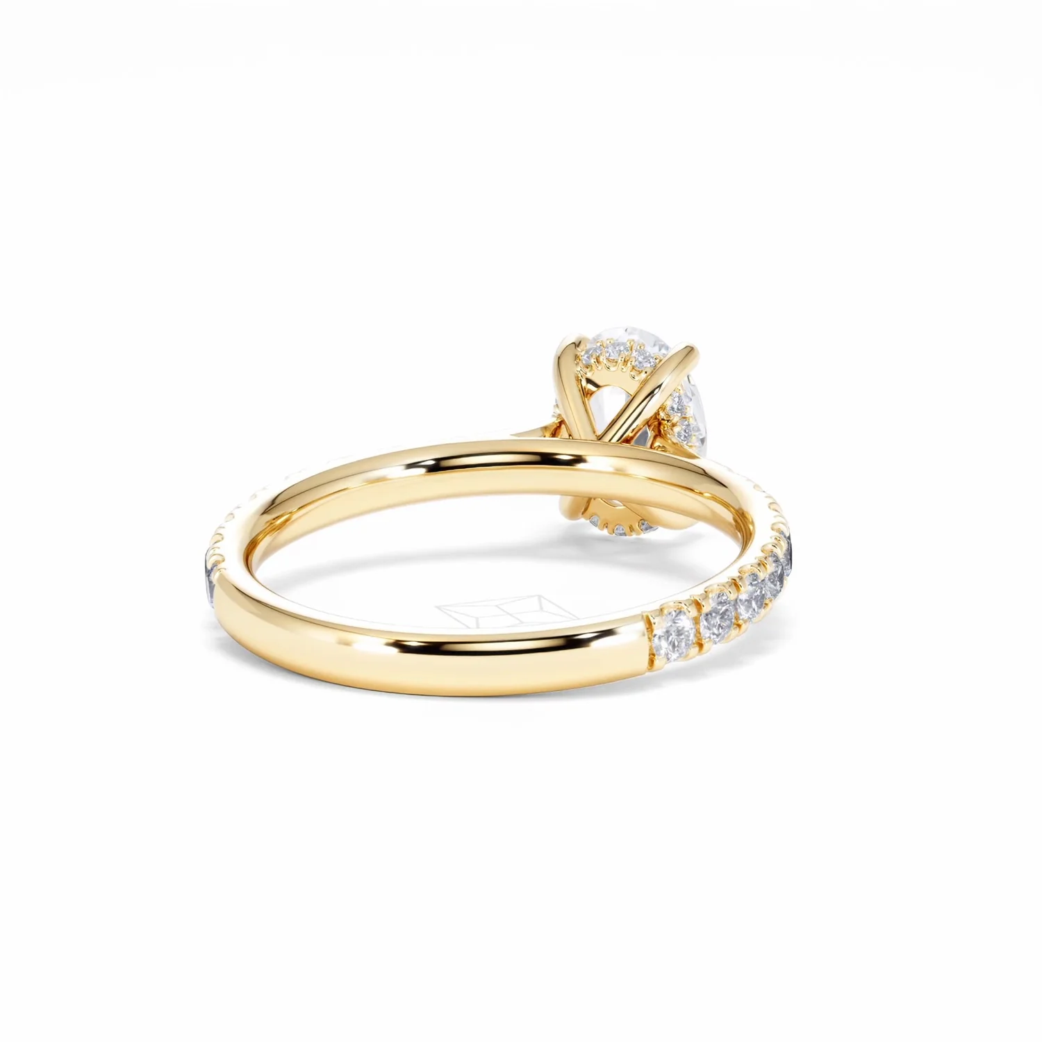 Amora Oval 1.00ct Hidden Halo Lab Diamond Engagement Ring With Side Stones Set in 18K Gold - Image 45