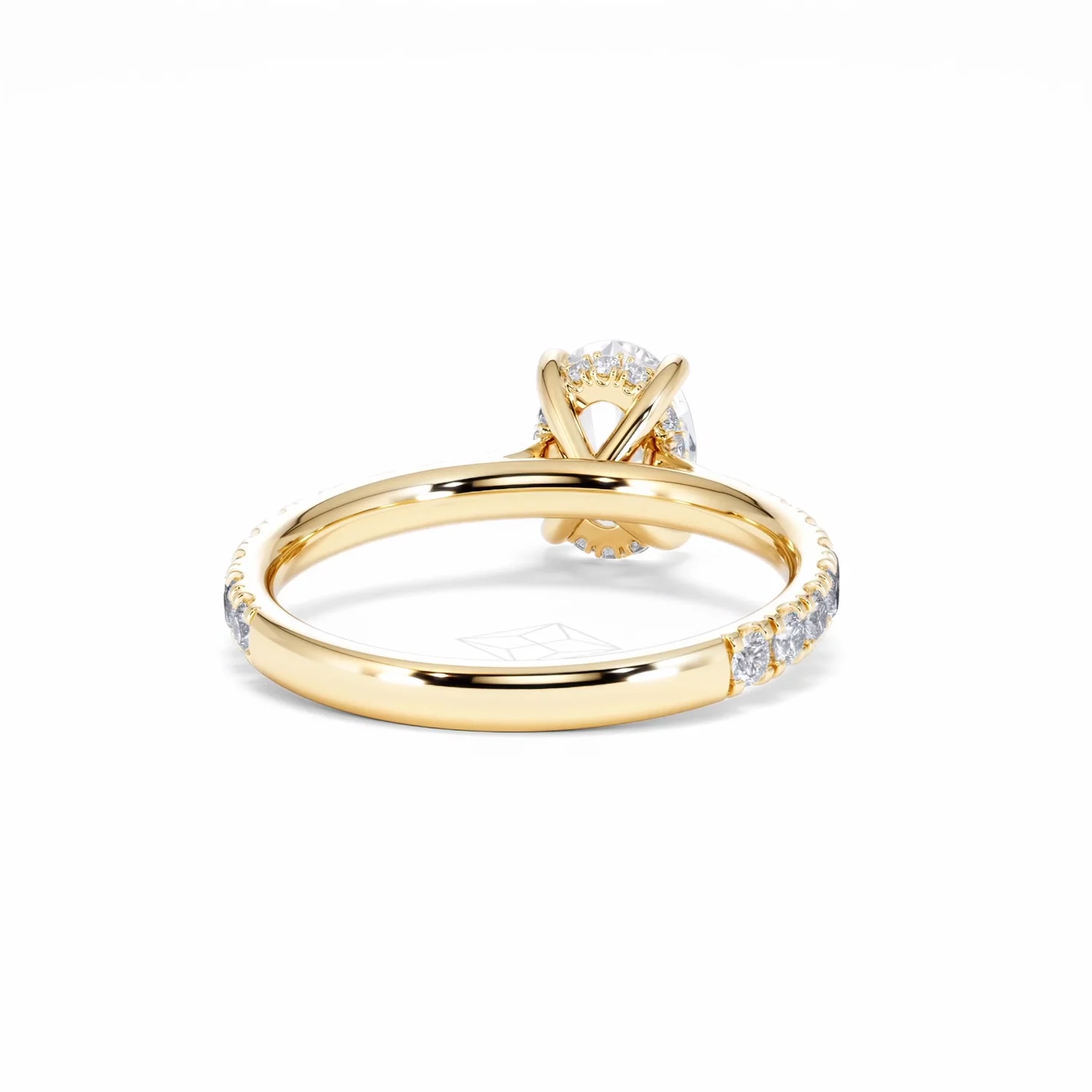 Amora Oval 1.00ct Hidden Halo Lab Diamond Engagement Ring With Side Stones Set in 18K Gold - Image 47